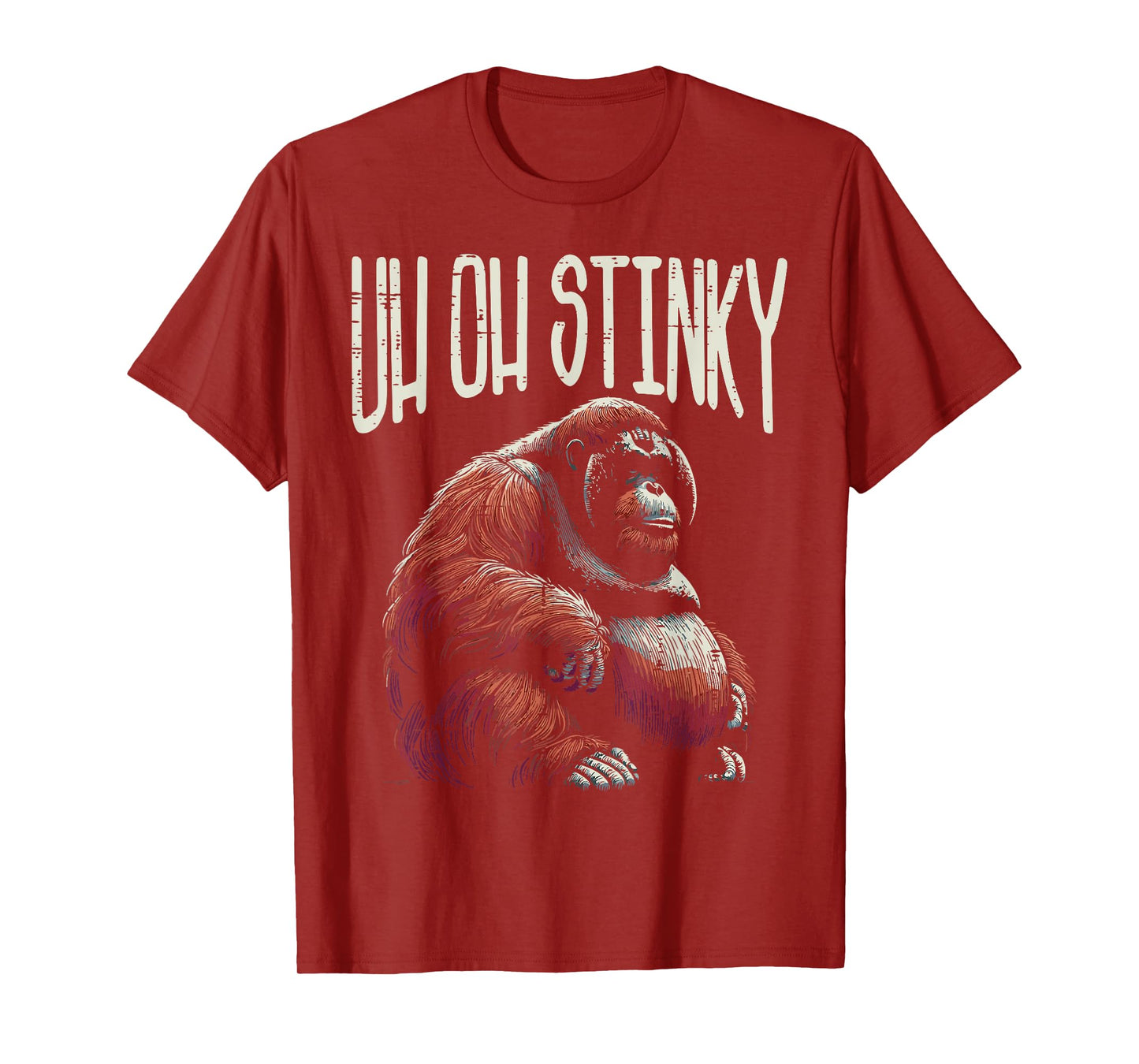 Inappropriate Orangutan Uh Oh Stinky Humor Joke Men Women T-Shirt