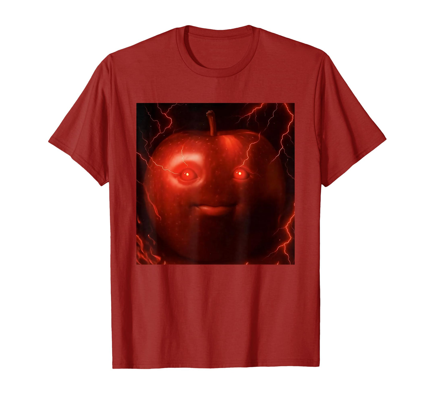 Funny Silly AI Niche Evil Apple gen z Meme BrainRot Fruit T-Shirt