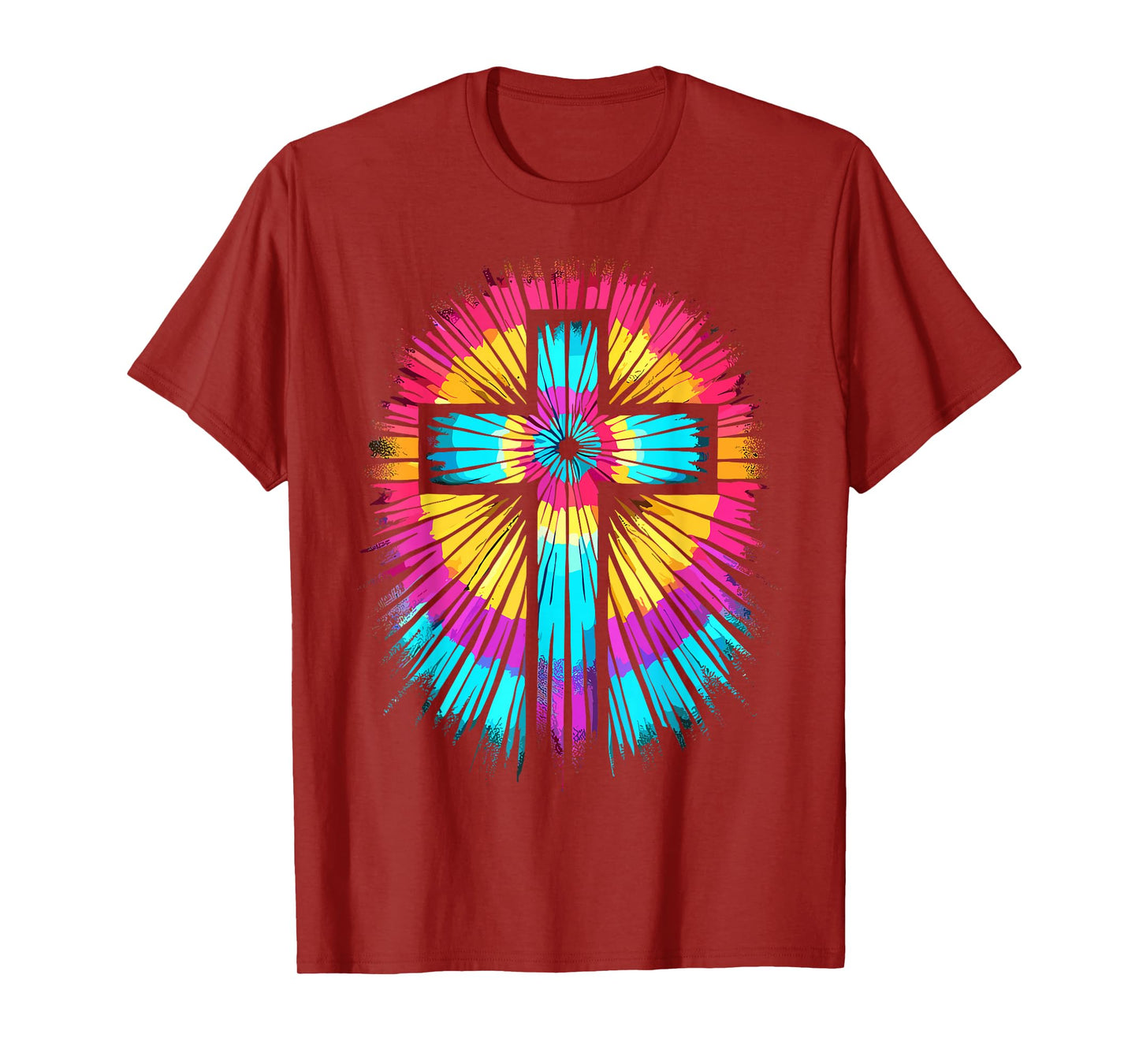 Vibrant Tie Dye Cross Christian Apparel Cross T-Shirt