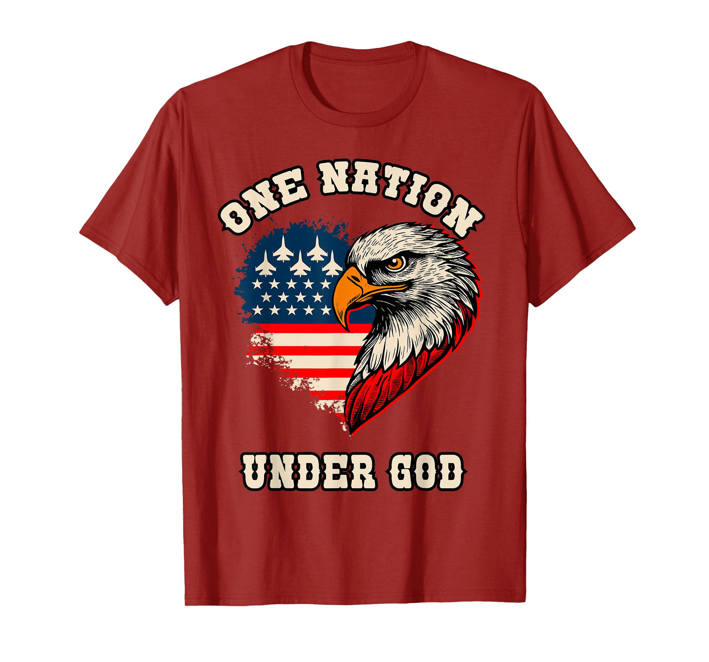 American Flag Bald Eagle July 4th Patriotic USA One Nation T-Shirt