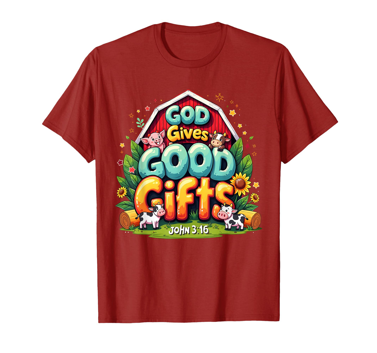 God Gives Good Gifts Farm Bible Verse Yee Haw VBS 2025 T-Shirt