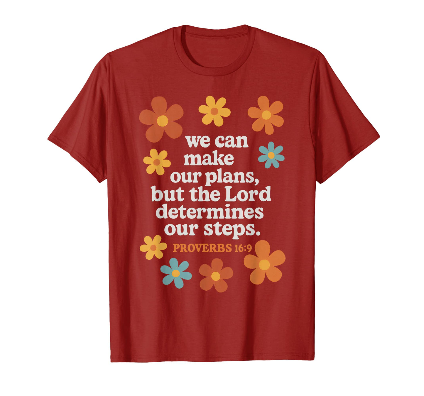 Proverbs 16:9 Retro Christian Quote Bible Verse T-Shirt