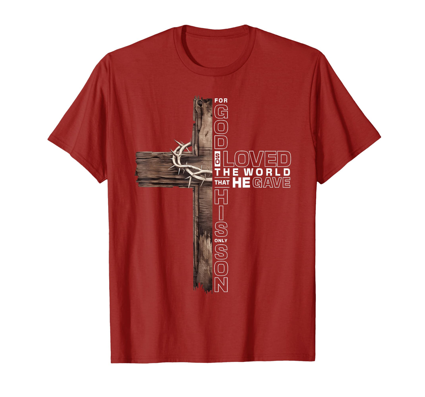 Bible Verse John 3:16 Cross Christian Scripture Jesus Faith T-Shirt