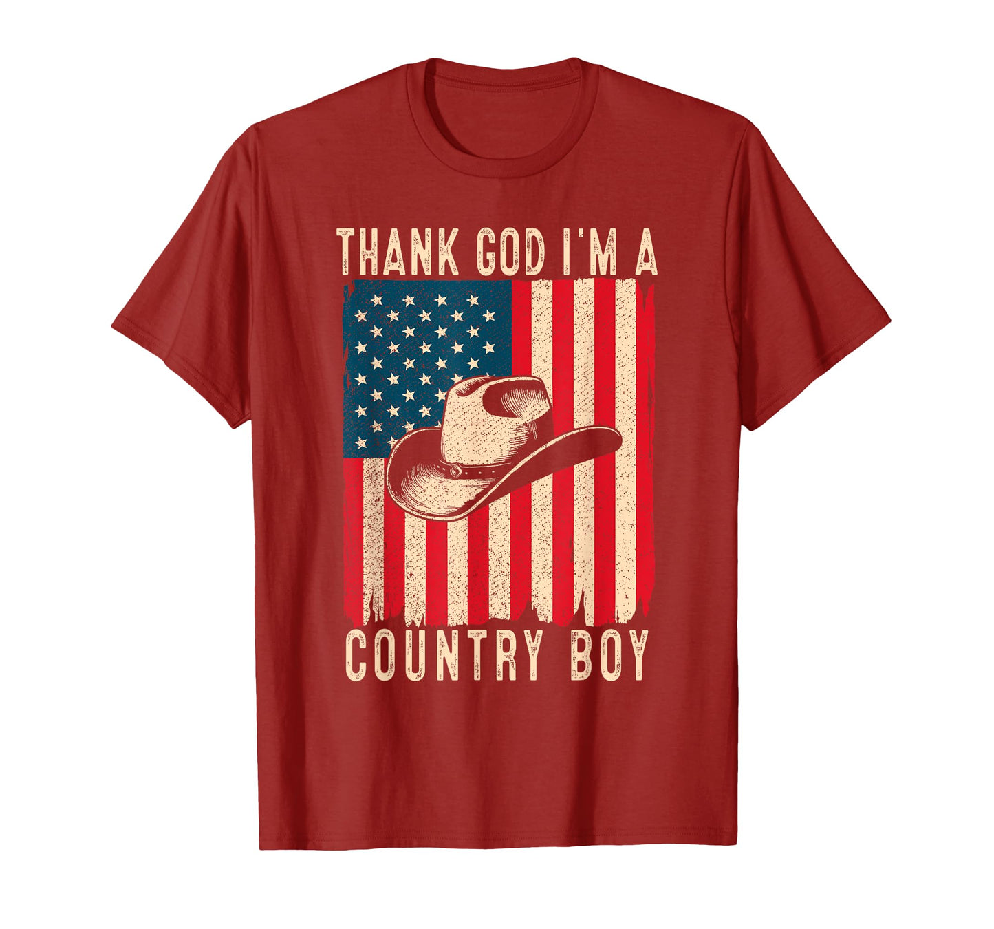 Thank God I'm A Country Music Boy Cowboy Western Retro T-Shirt