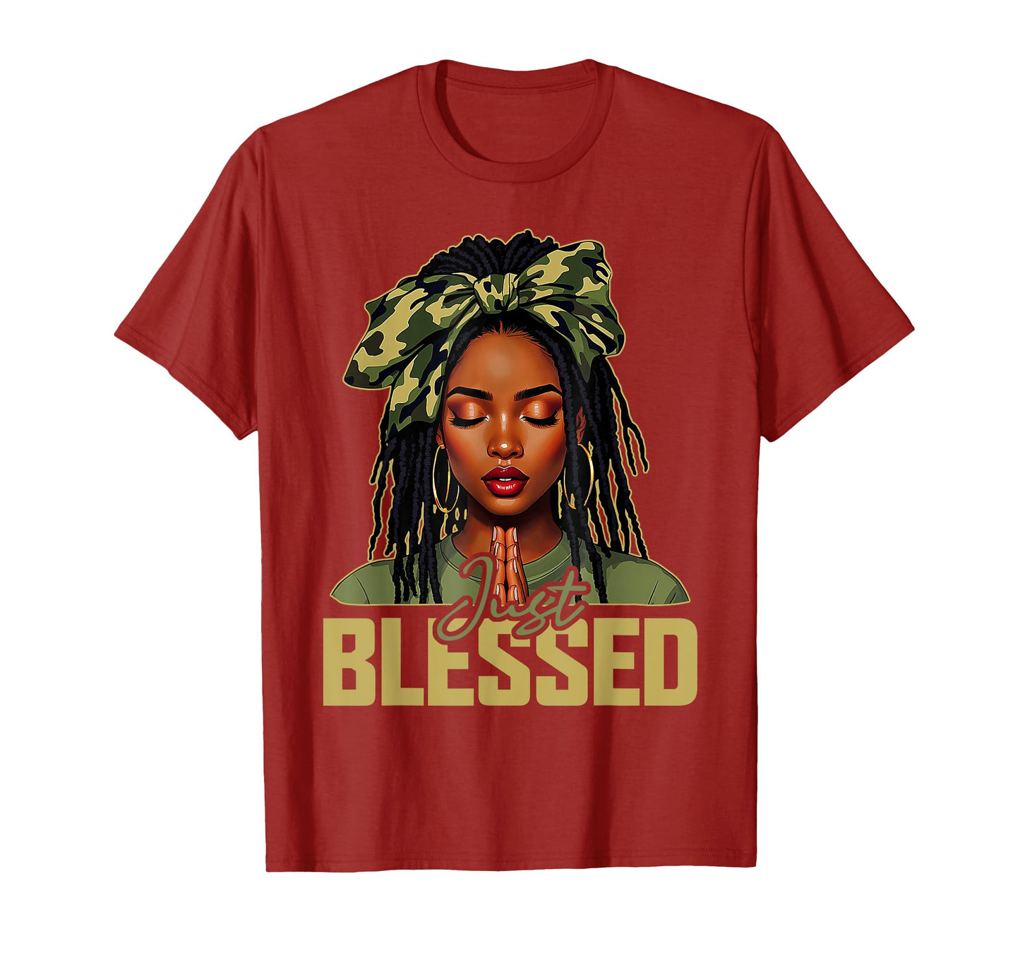 Blessed Black Woman Praying African Christian Camouflage T-Shirt