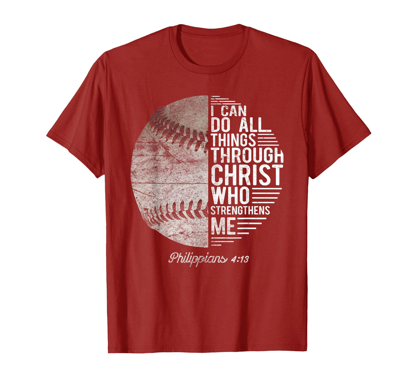 Christian Baseball Men Boys Kids Philippians Religious Gifts T-Shirt