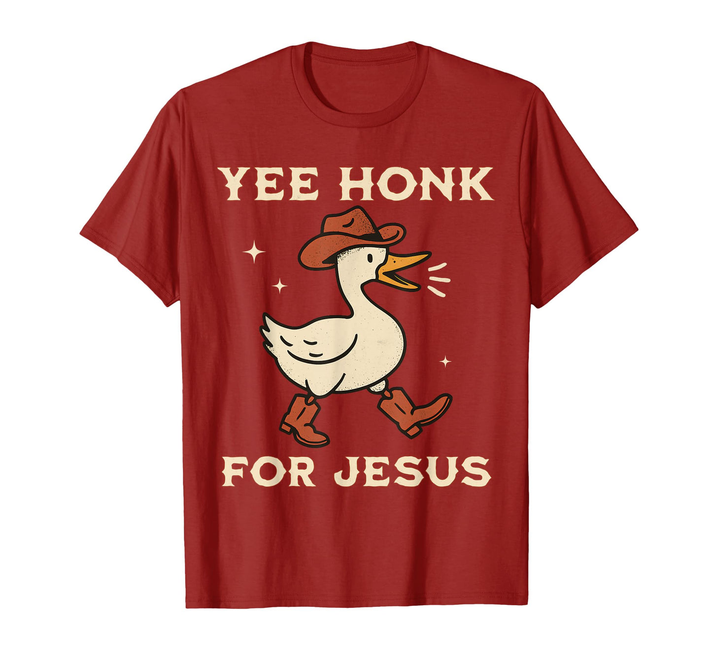Yee Honk for Jesus Funny Christian Goose Cowgirl Western T-Shirt