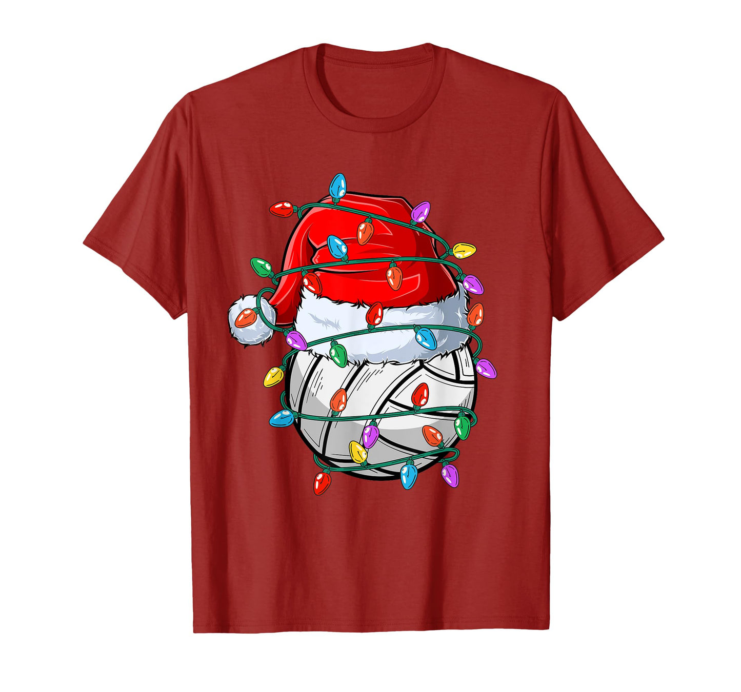 Christmas Volleyball Xmas Santa Sports Hat Ball Kids Boy Men T-Shirt