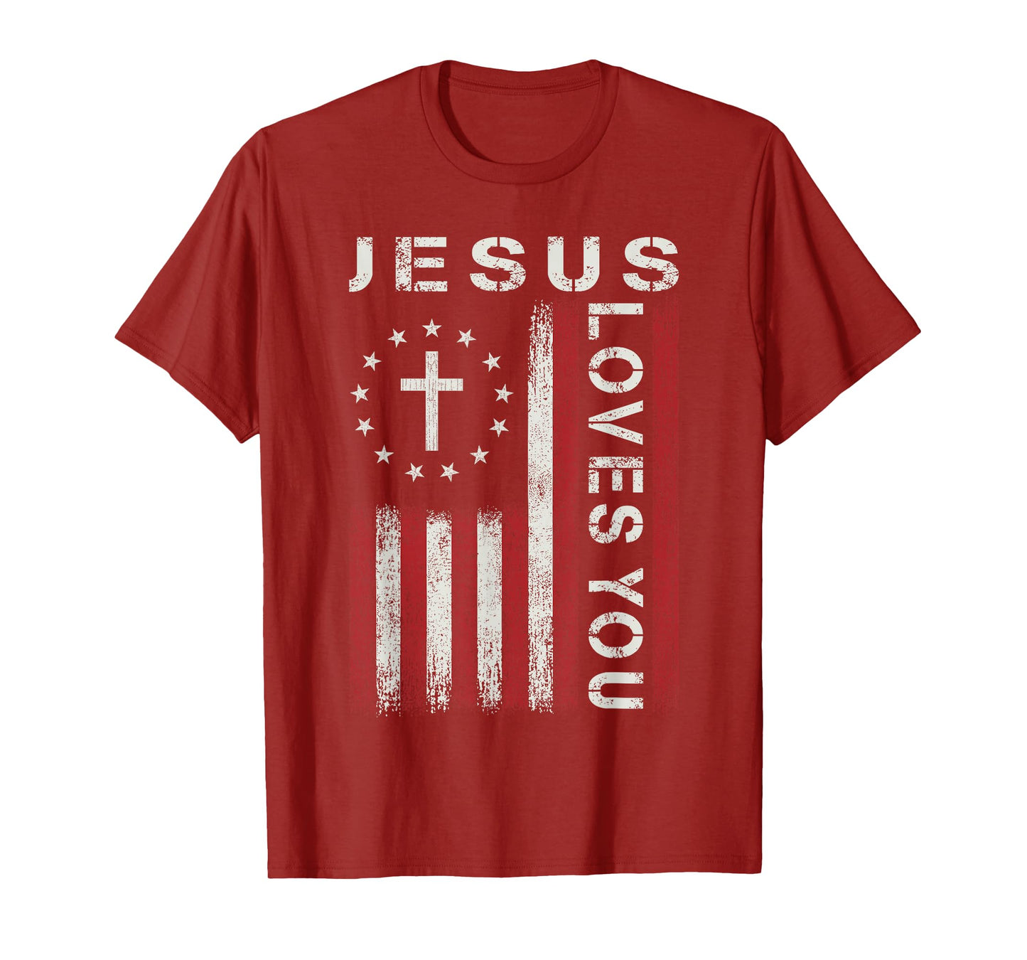 Jesus Loves You God Christian Bible Faith Cross Religious T-Shirt