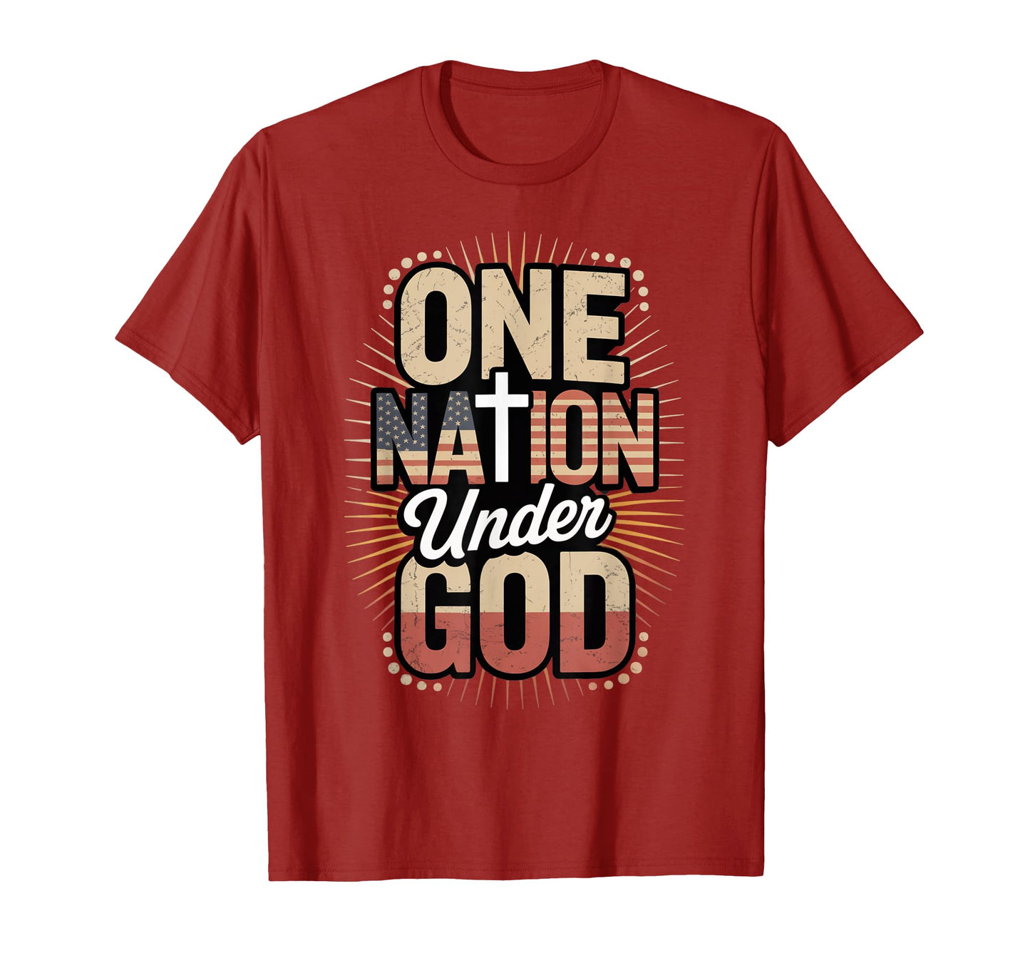 One Nation Under God July 4th Christian Patriotic T-Shirt