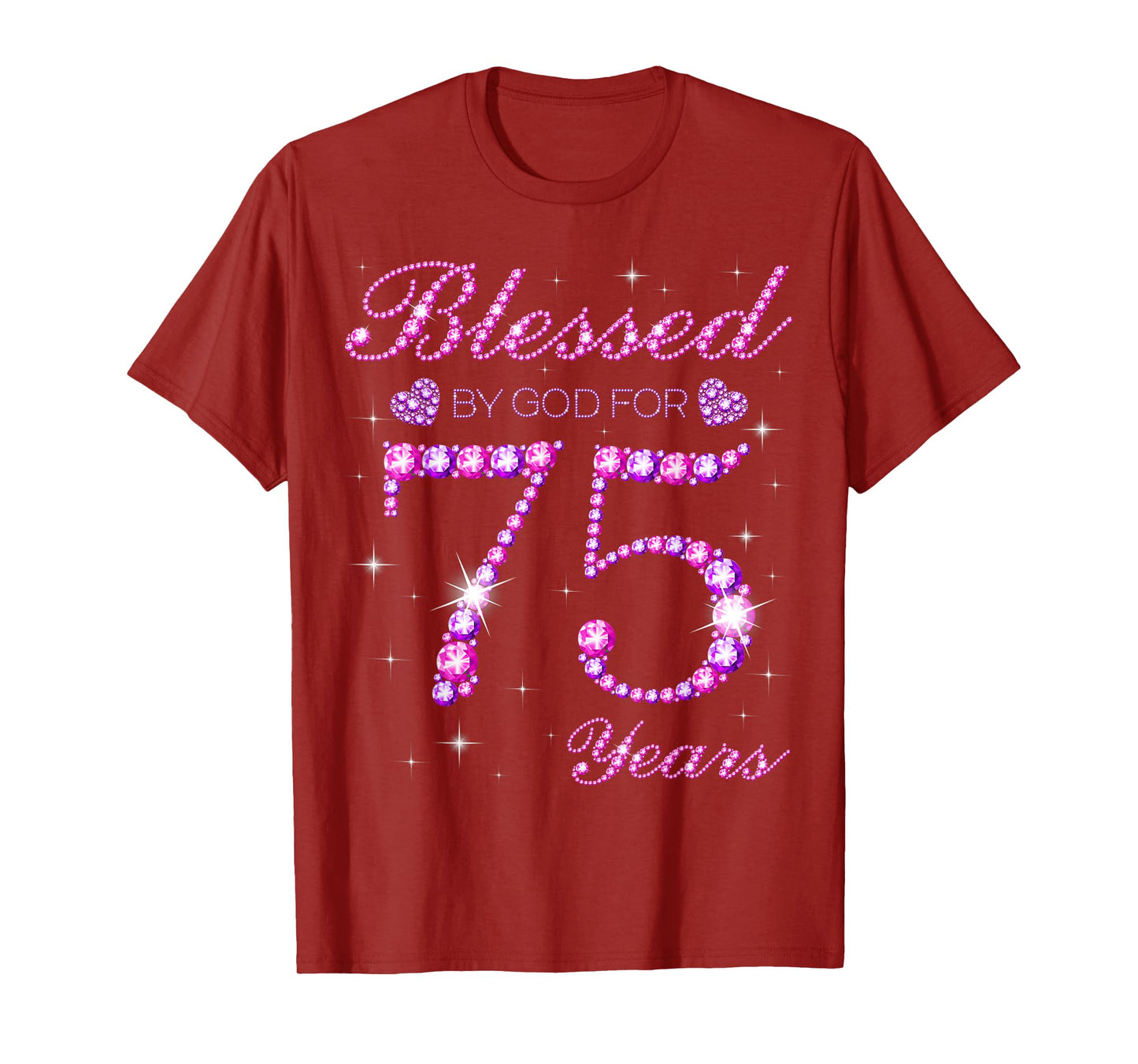 Blessed by God for 75 Years Old 75th Birthday Party T-Shirt