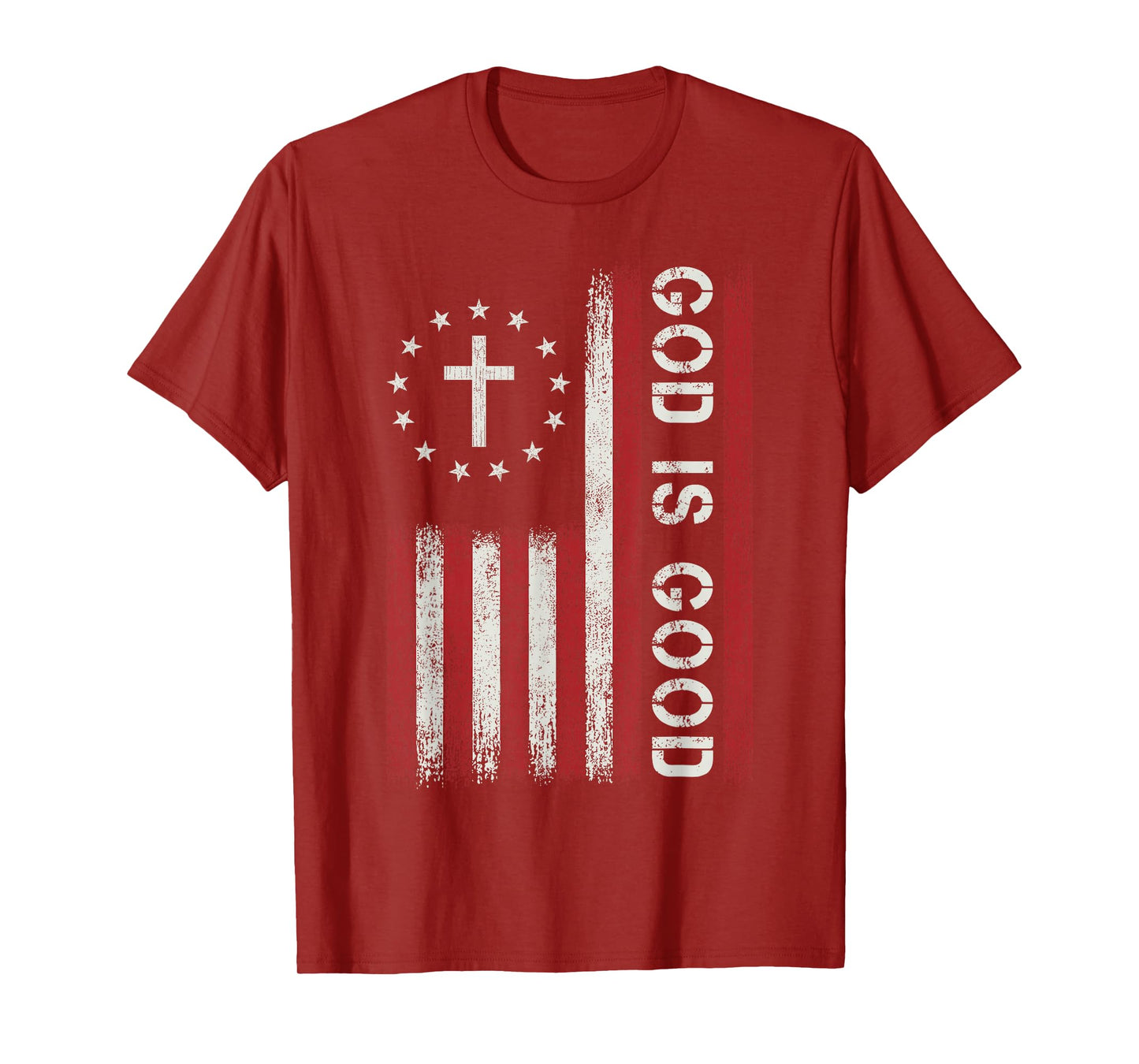 God Is Good Jesus Christian Bible Faith Cross Flag Religious T-Shirt
