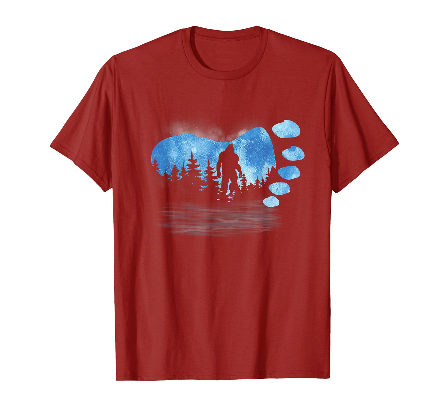 Bigfoot Sasquatch Full Moon In The Forest For Men Women Kids T-Shirt