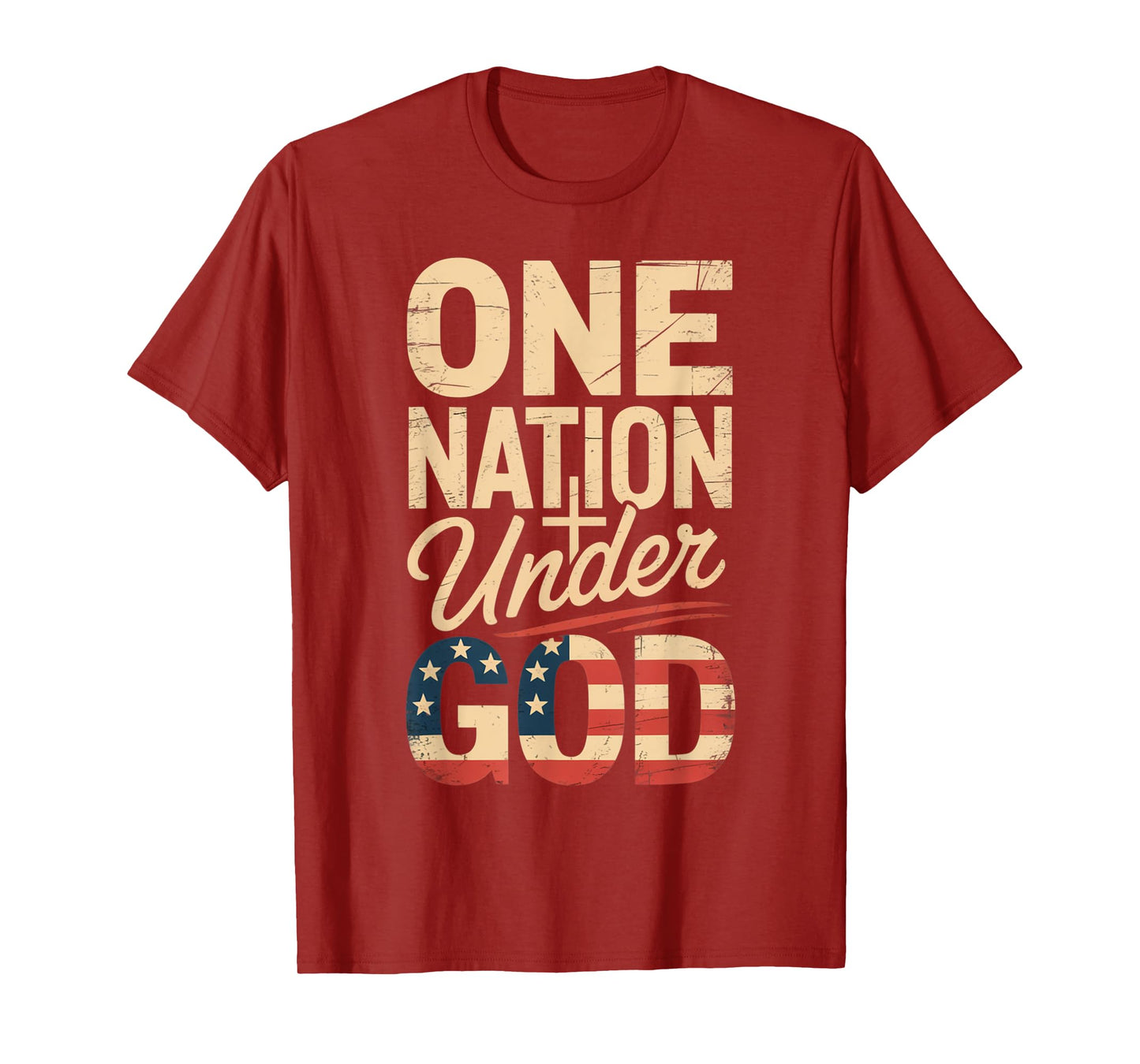 One Nation Under God July 4th Christian Patriotic T-Shirt