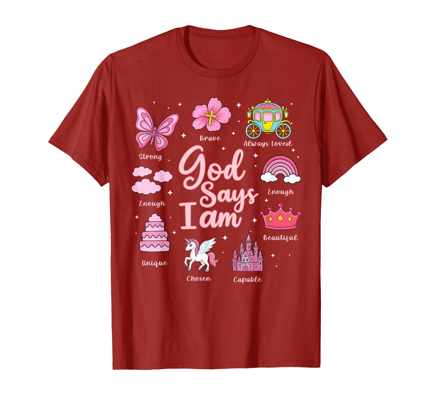 Cartoon God Say I Am Princess Girl Kids T-Shirt