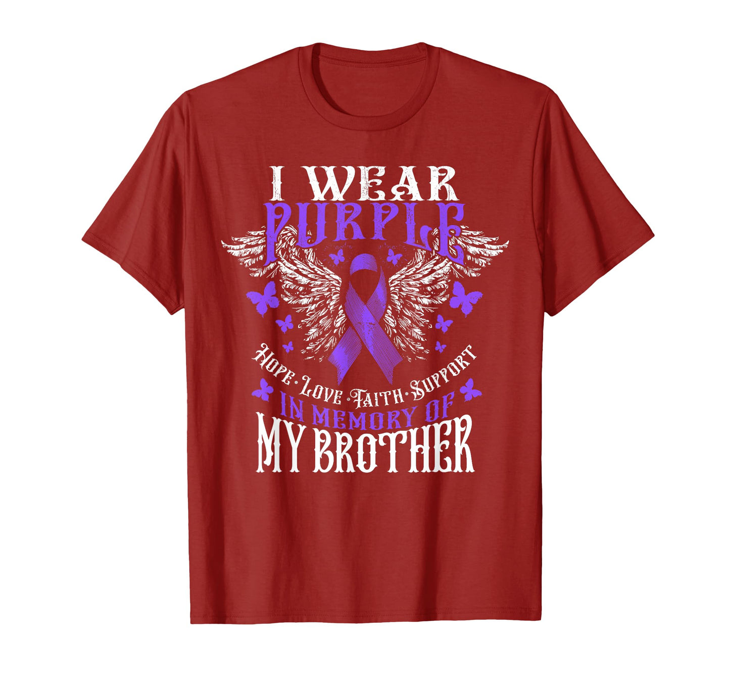 I Wear Purple In Memory Of My Brother Overdose Awareness T-Shirt