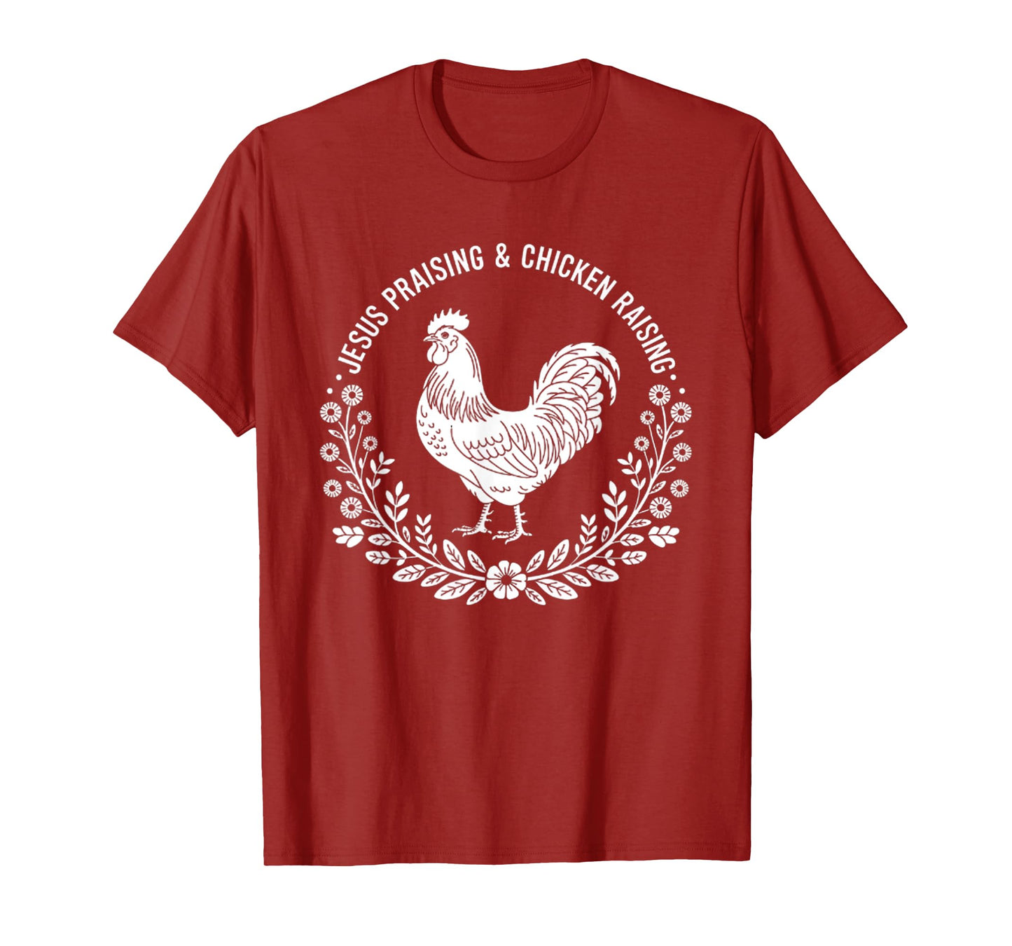 Cute Jesus Praising and Chicken Raising Mom Women Teen Girls T-Shirt