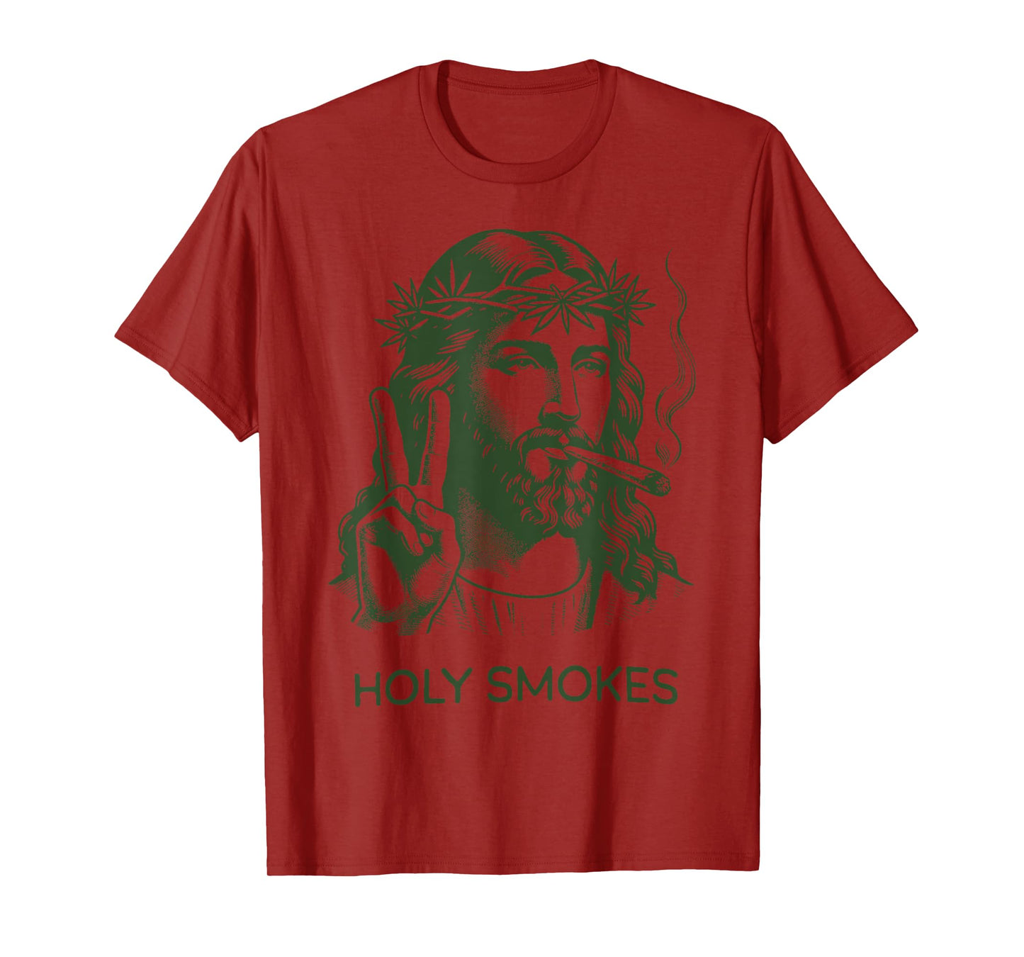 Retro Holy Smokes Jesus Marijuana Weed Cannabis Stoner 420 T-Shirt