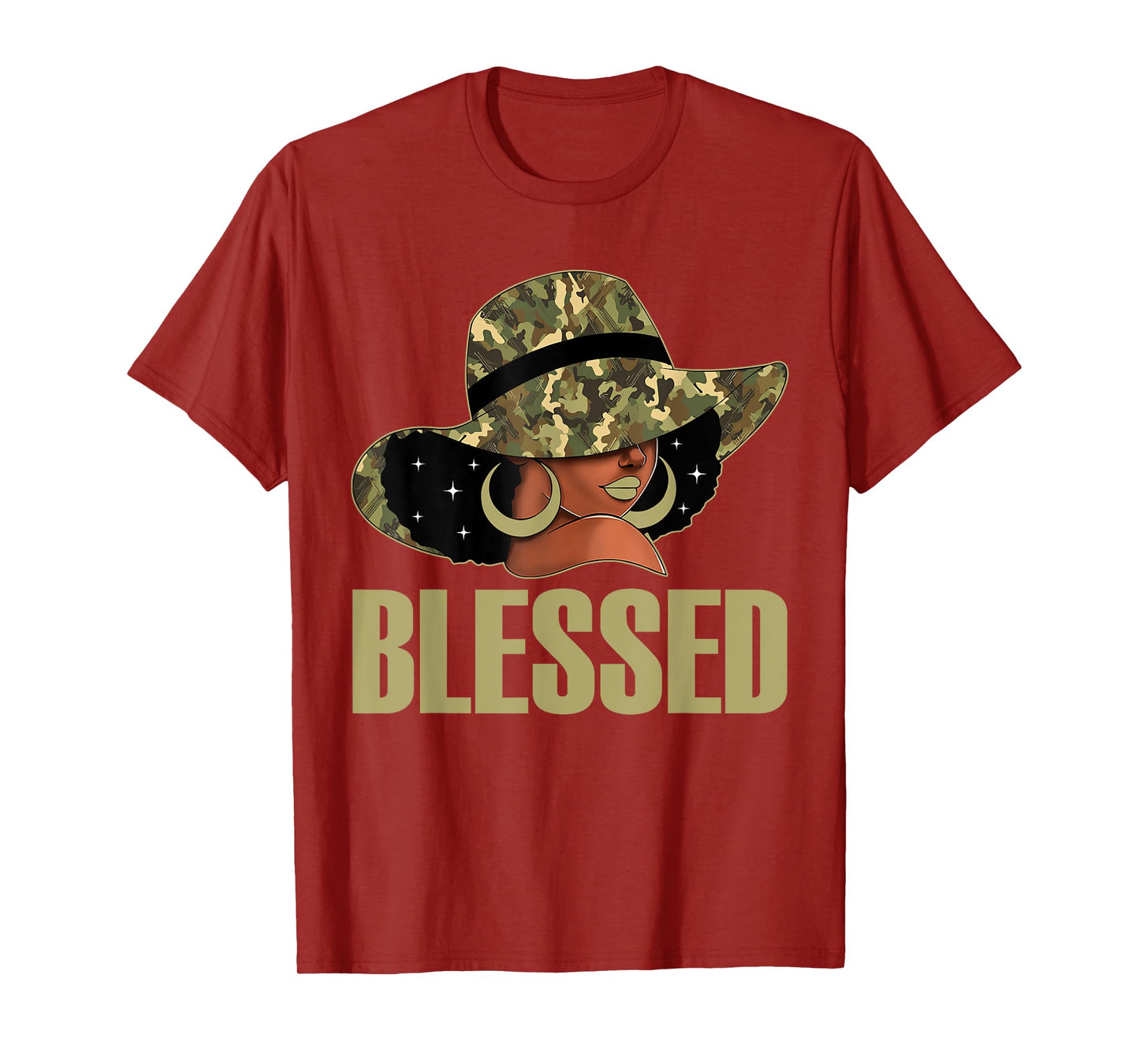 Blessed Black Woman Praying African Christian Camouflage T-Shirt