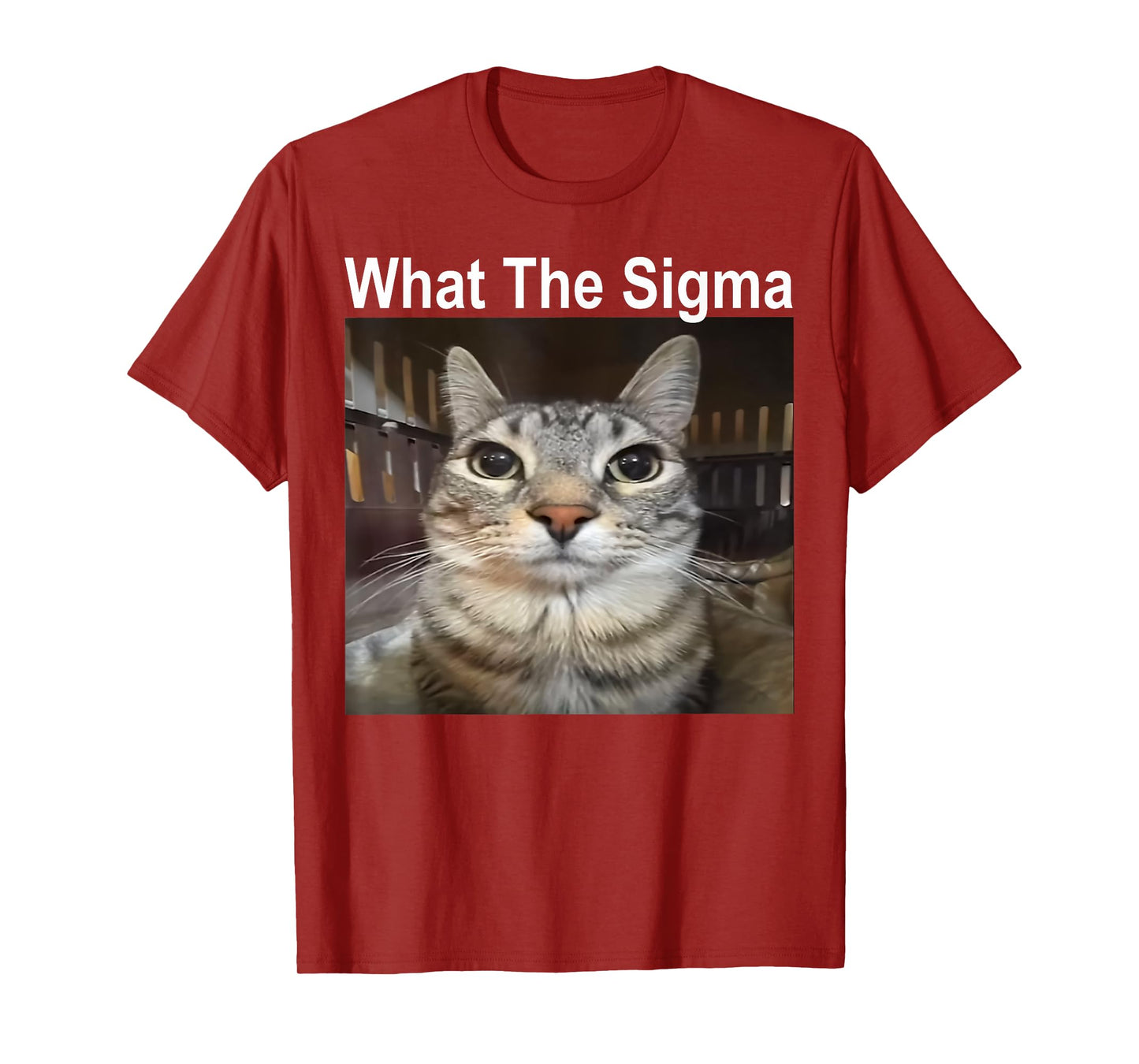 Funny Meme Cat What The Sigma Cute Cat Meme Quote T-Shirt for Men Women Kids