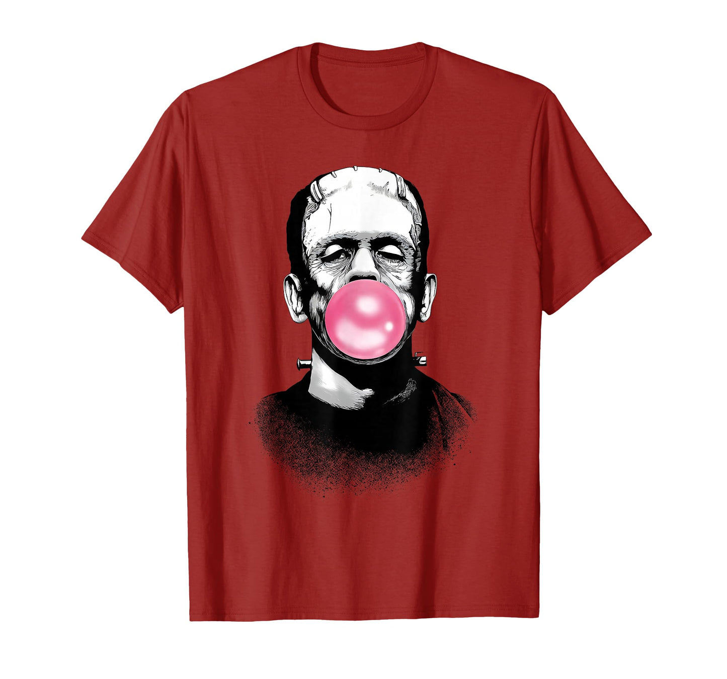 Funny Frankenstein Monster Blowing a Bubble Gum Halloween T-Shirt