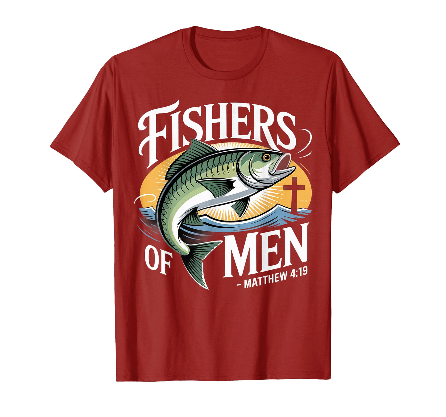 Fishers of Men Matthew 4-19 Bible Christian Fishing Lover T-Shirt