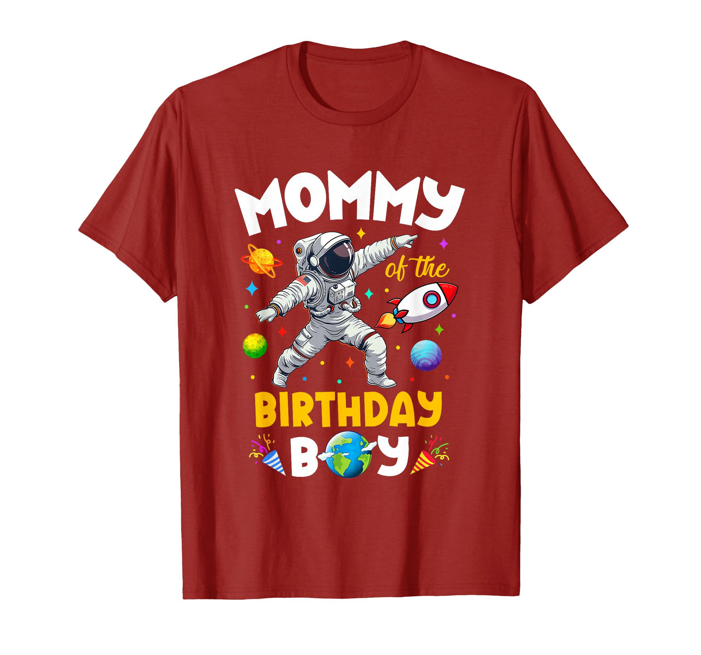 Mommy Of The Birthday Boy Astronaut Outer Space Birthday T-Shirt