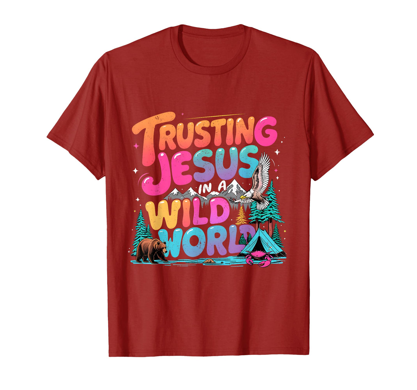 Trusting Jesus in a Wild World VBS 2025 Camping Theme T-Shirt