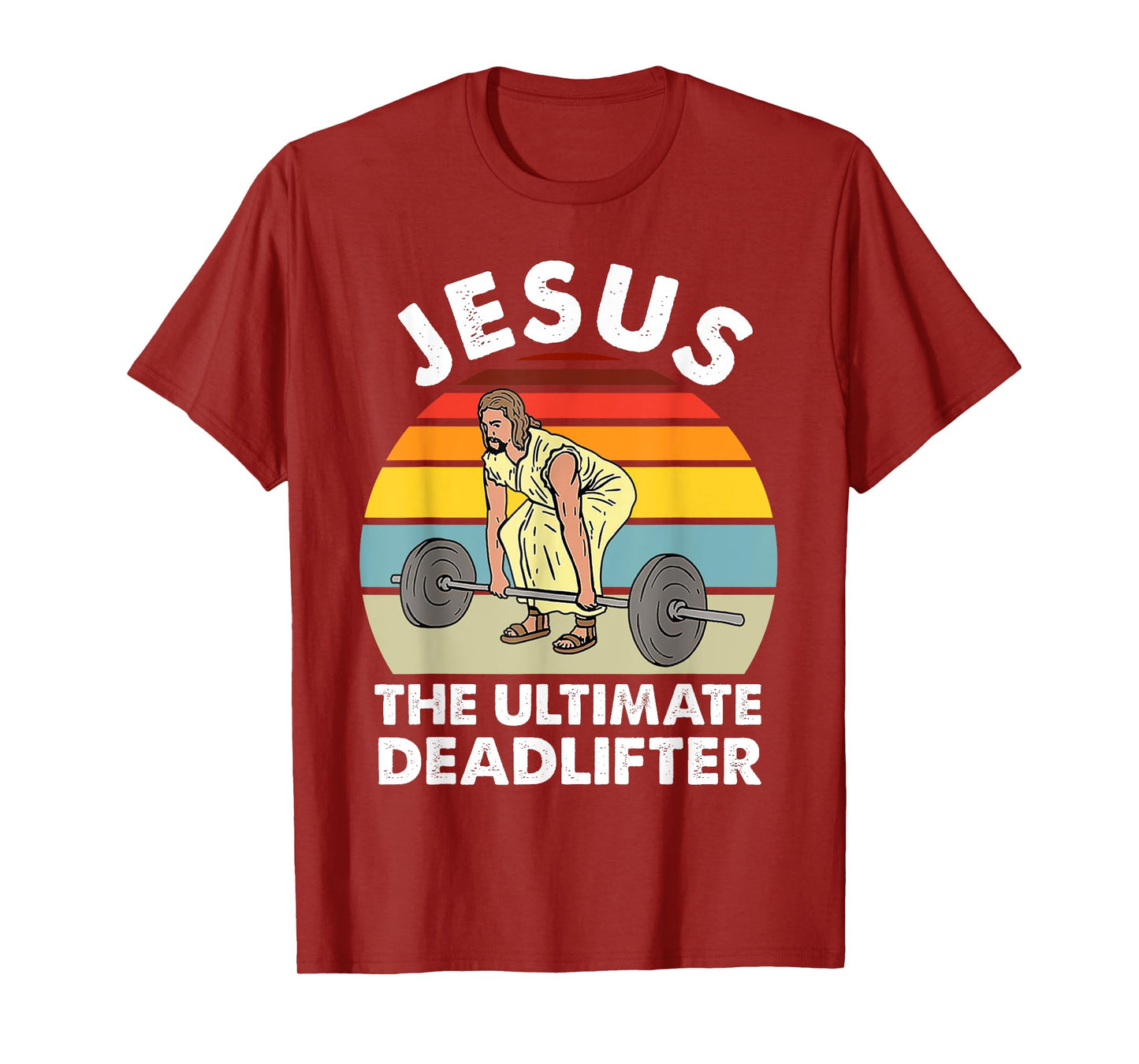 Vintage Jesus The Ultimate Deadlifter Funny Gym Bodybuliding T-Shirt