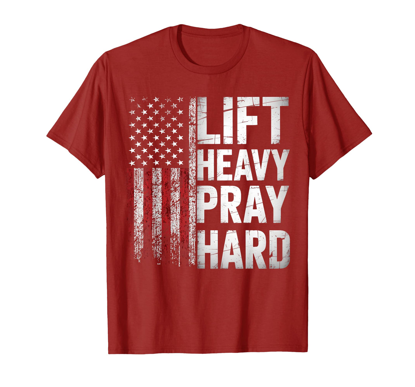 Lift Heavy Pray Hard Funny Gym Christian Lifting Men Women T-Shirt