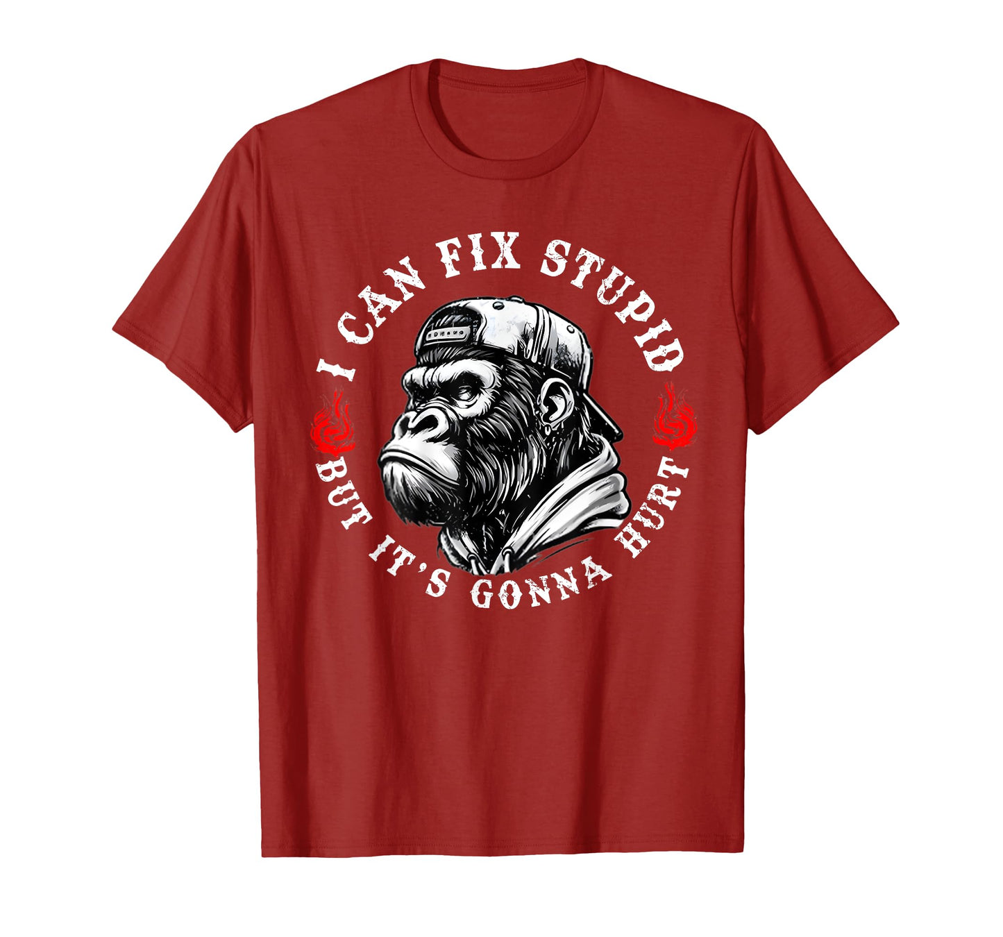 I Can Fix Stupid But It's Gonna Hurt Monkey Vintage Funny T-Shirt