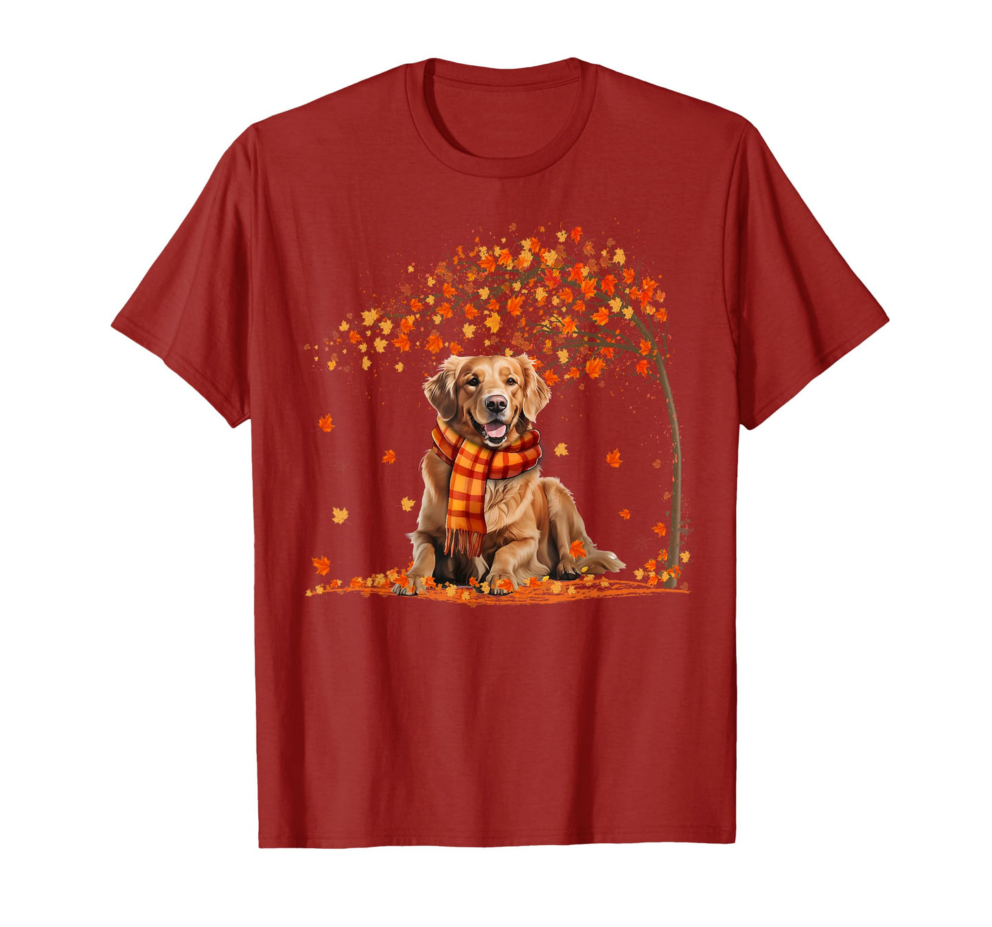 Golden Retrievers Hello Autumn Leaf Fall For Dog Lover T-Shirt
