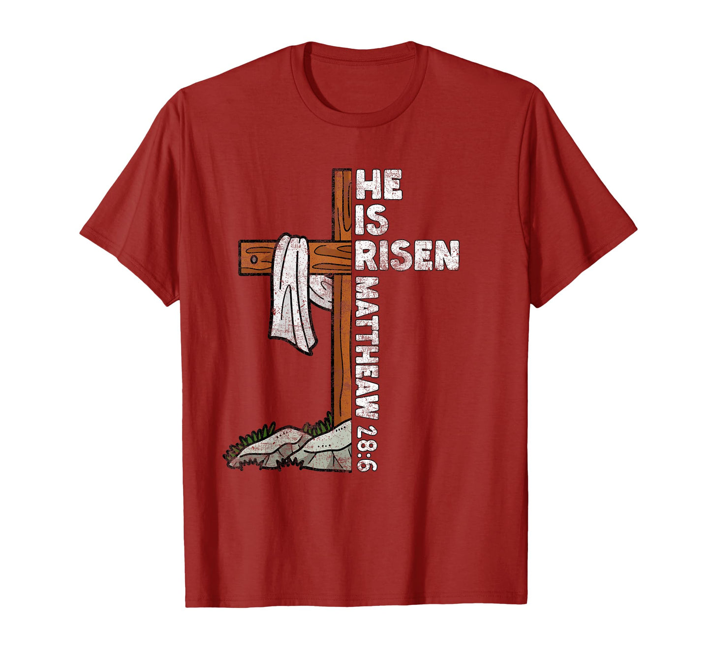 Easter Cross He Is Risen Jesus Christian Men Women Kid Youth T-Shirt