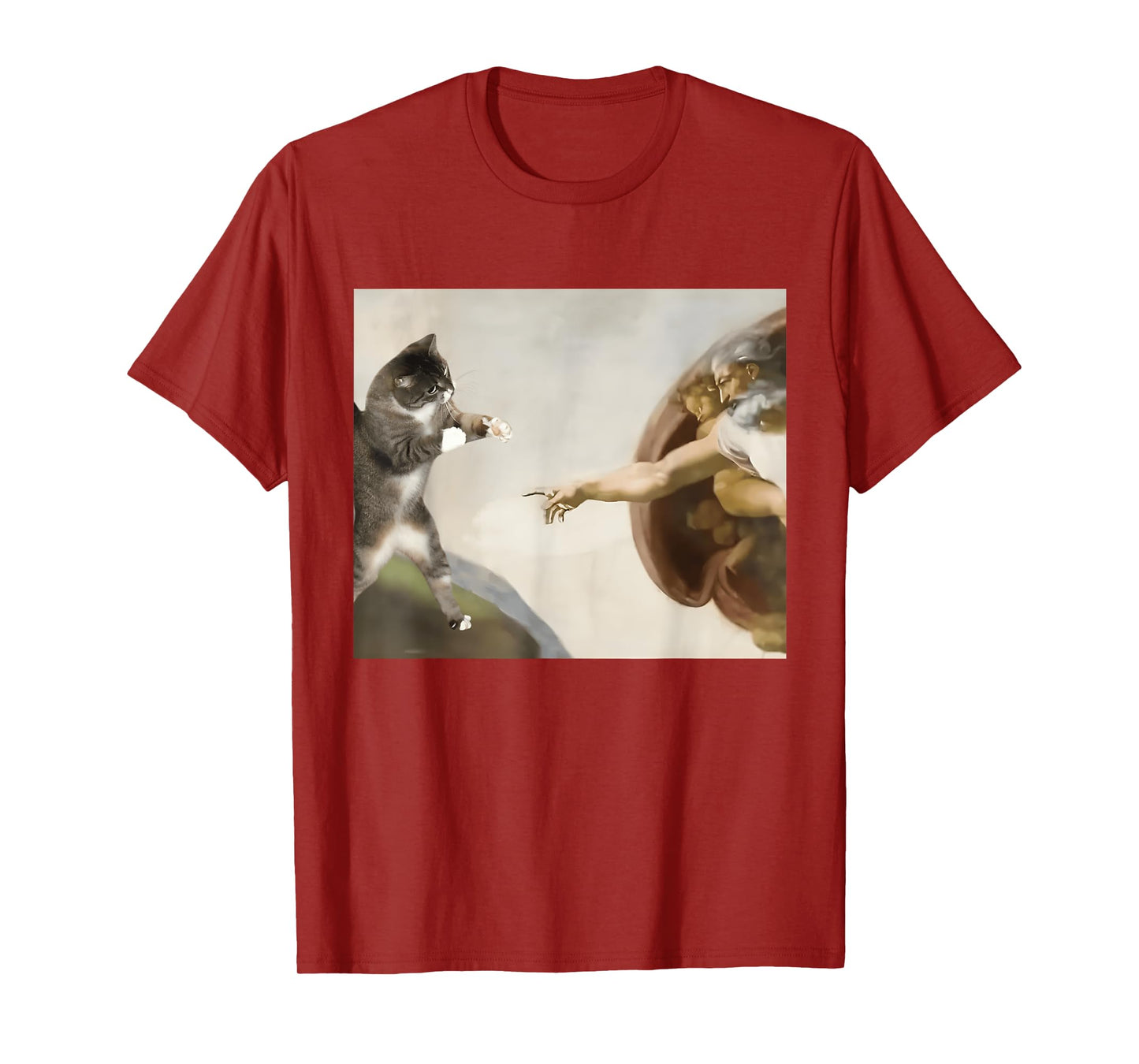 Funny Cat God Meme Inspired by Creation of Adam T-Shirt