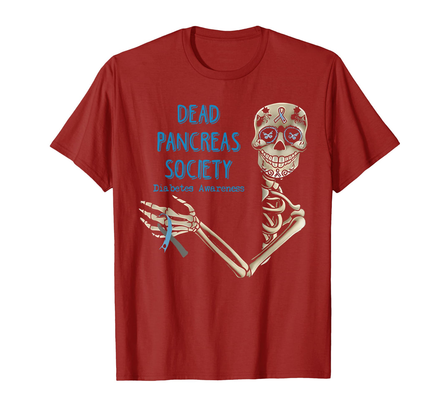 Skeleton Dead Pancreas Society Diabetes Awareness T-Shirt