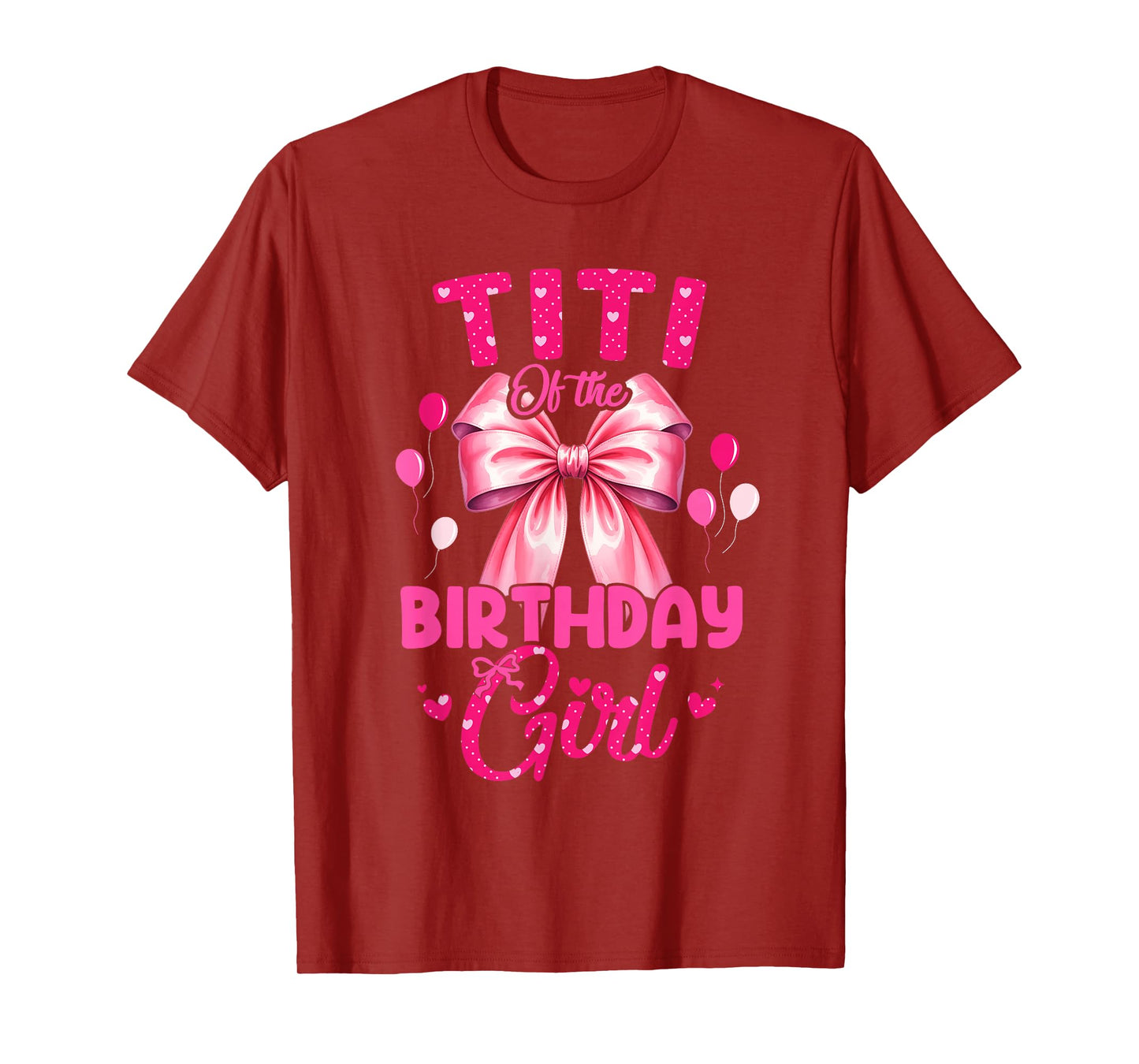 Titi of The Birthday Girl Coquette Bow Matching Family T-Shirt