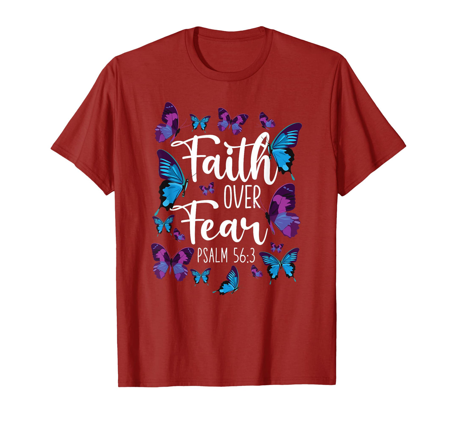 Christian Bible Verse Quote Butterfly Psalm 56:3 T-Shirt
