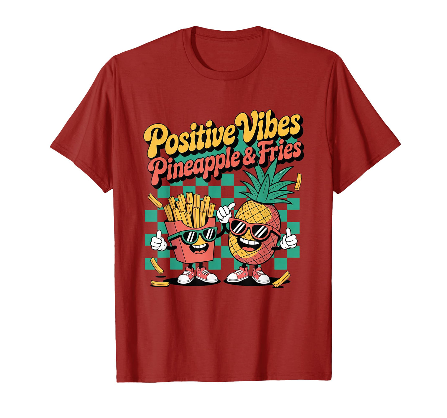 Groovy Positive Vibes Pineapple and Fries Transfer Day IVF T-Shirt