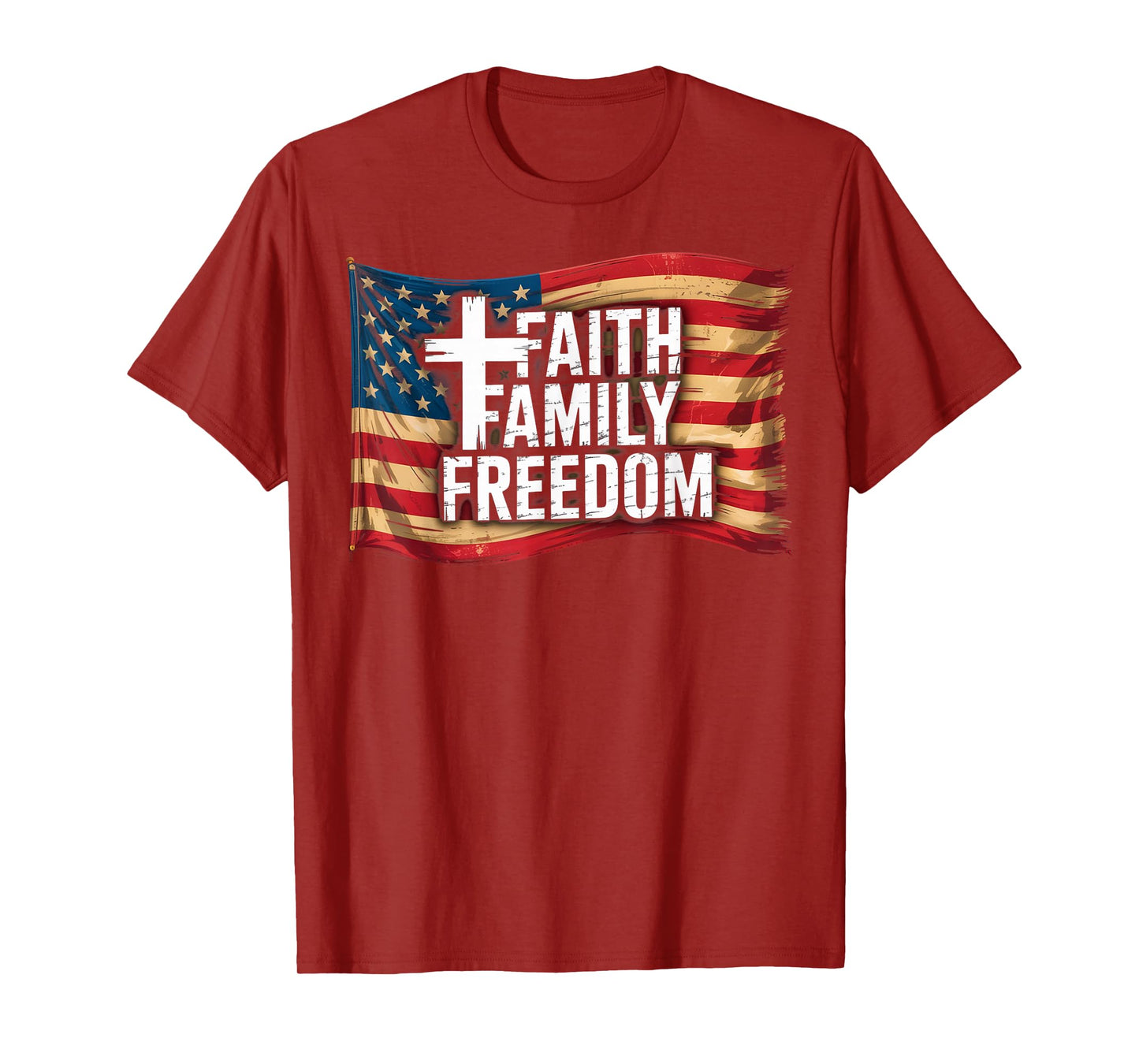 American Flag Faith Family Freedom Christian T-Shirt