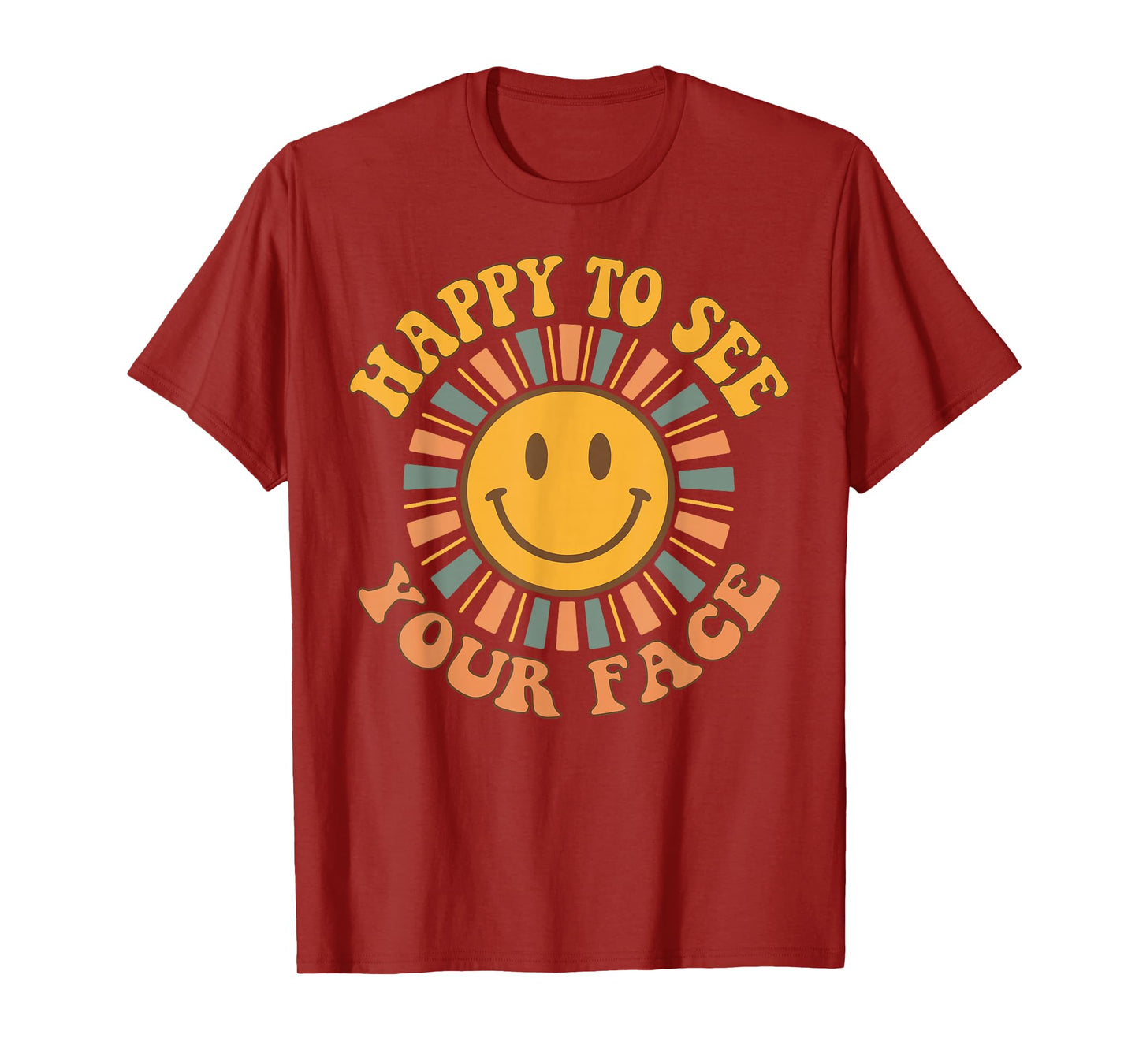 Happy To See Your Face Retro Happy Teacher Back To School T-Shirt