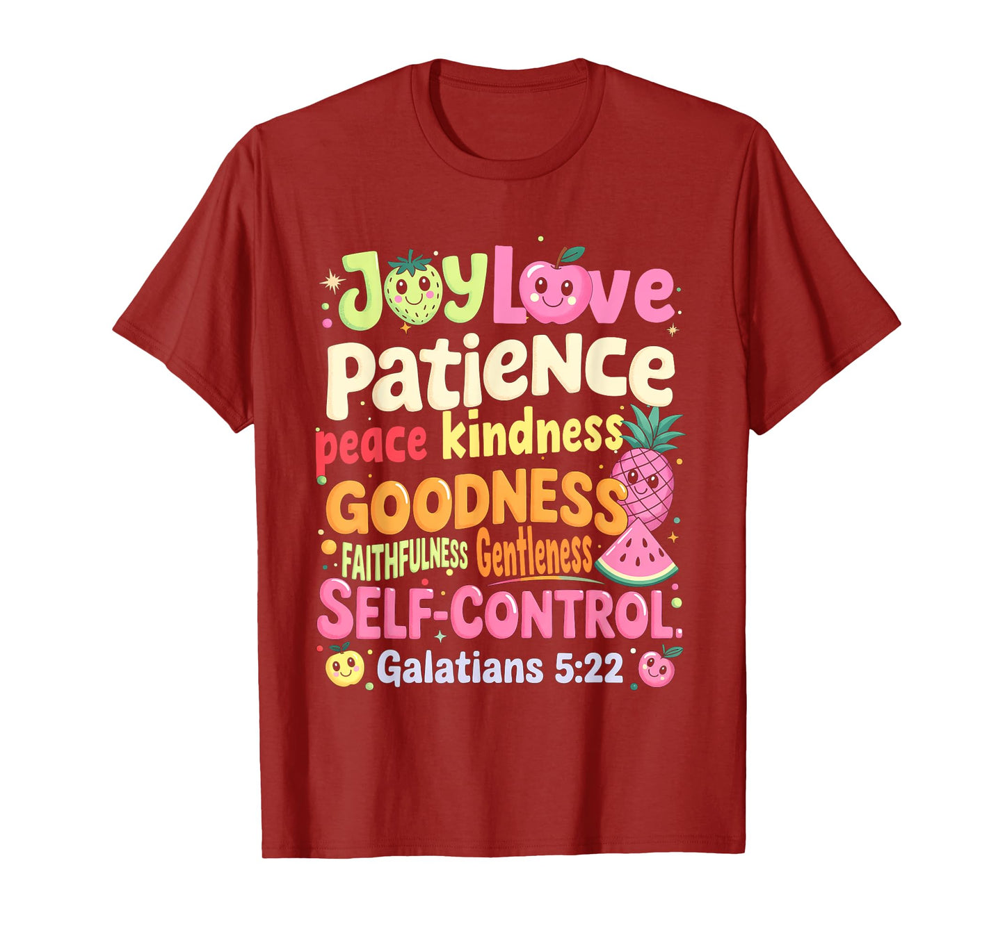 Christian Bible Verse Fruit Of The Spirit Galatians 5:22 T-Shirt