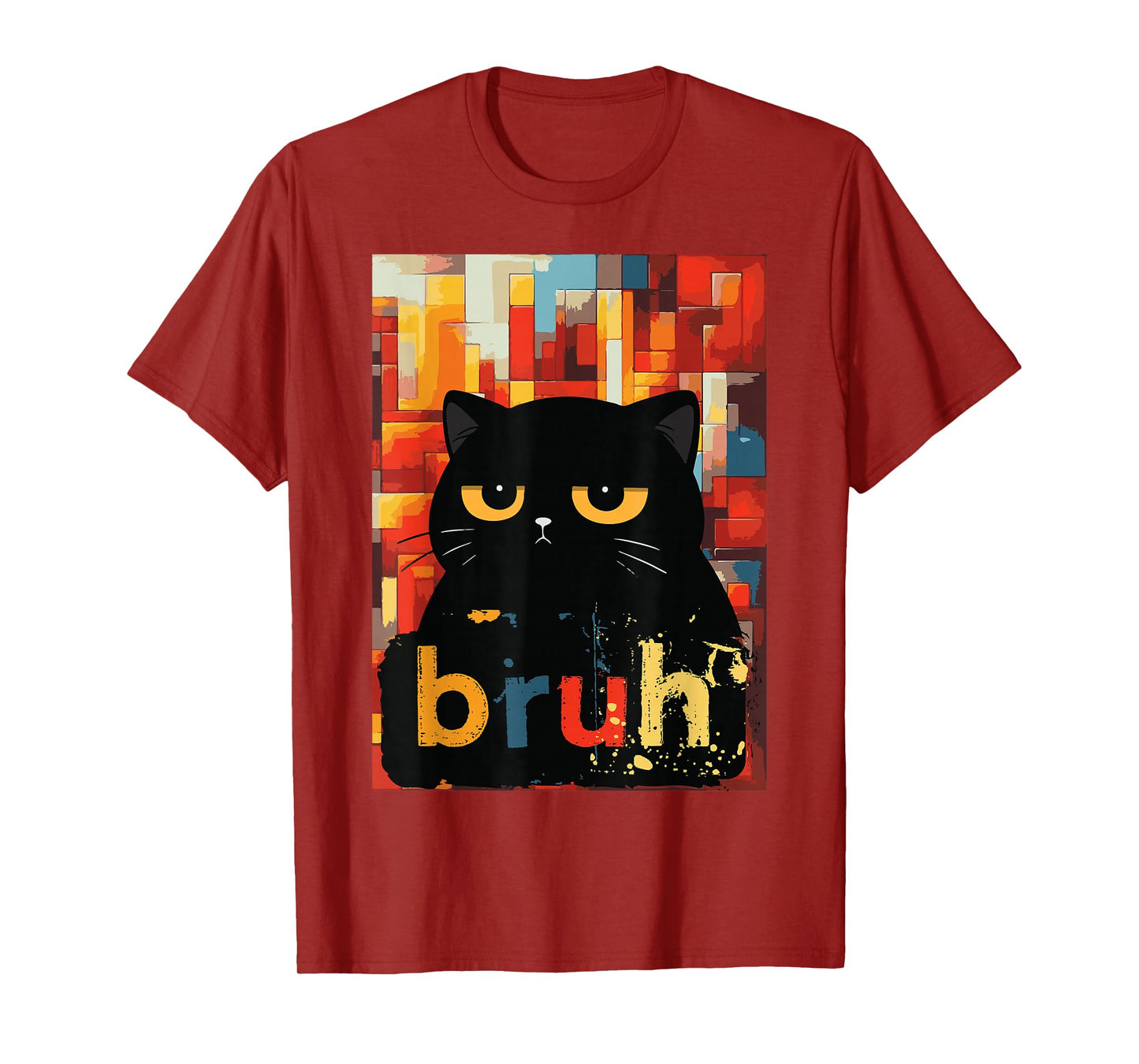 Black Cat Bruh Funny Saying Meme Girls Kids Women Men Teens T-Shirt