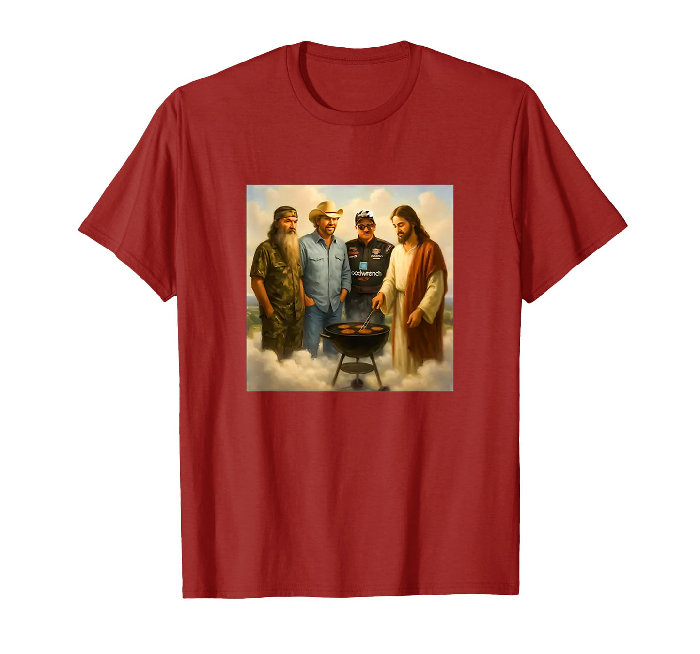 The Real Gang Meet Up In Heaven Phil Funny Meme BBQ T-Shirt