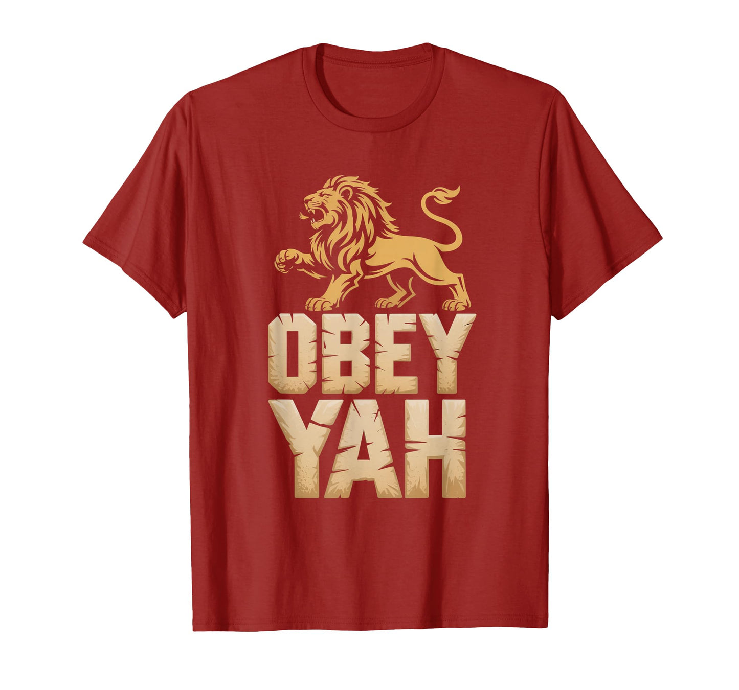 Obey YAH Bold Hebrew Lion Statement T-Shirt