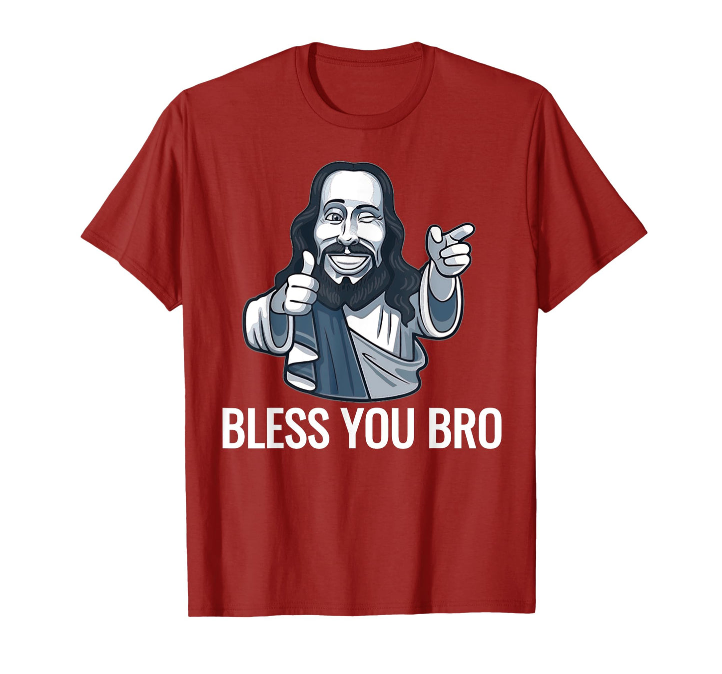 Jesus Christ Graphic God Bless You Bro T-Shirt funny shirts T-Shirt