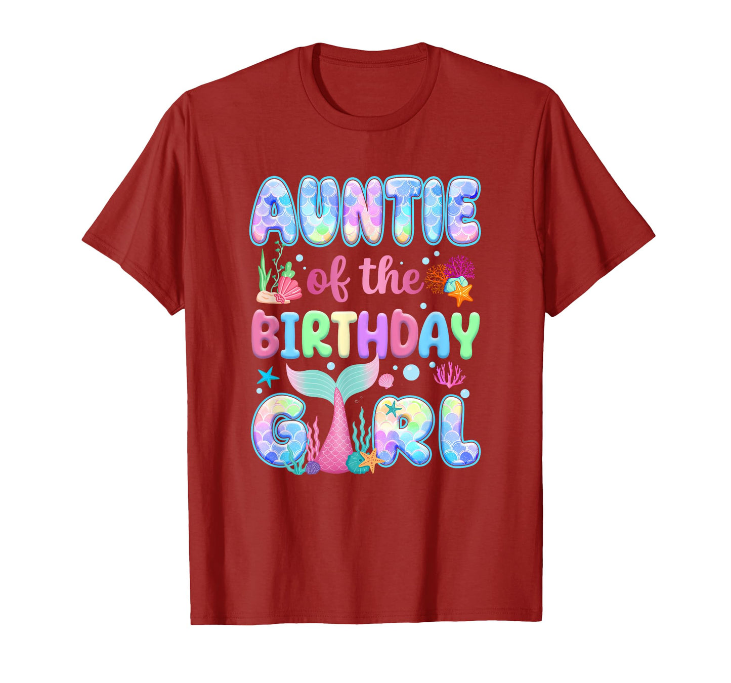 Auntie Of The Birthday Mermaid Girl Family Matching Party T-Shirt