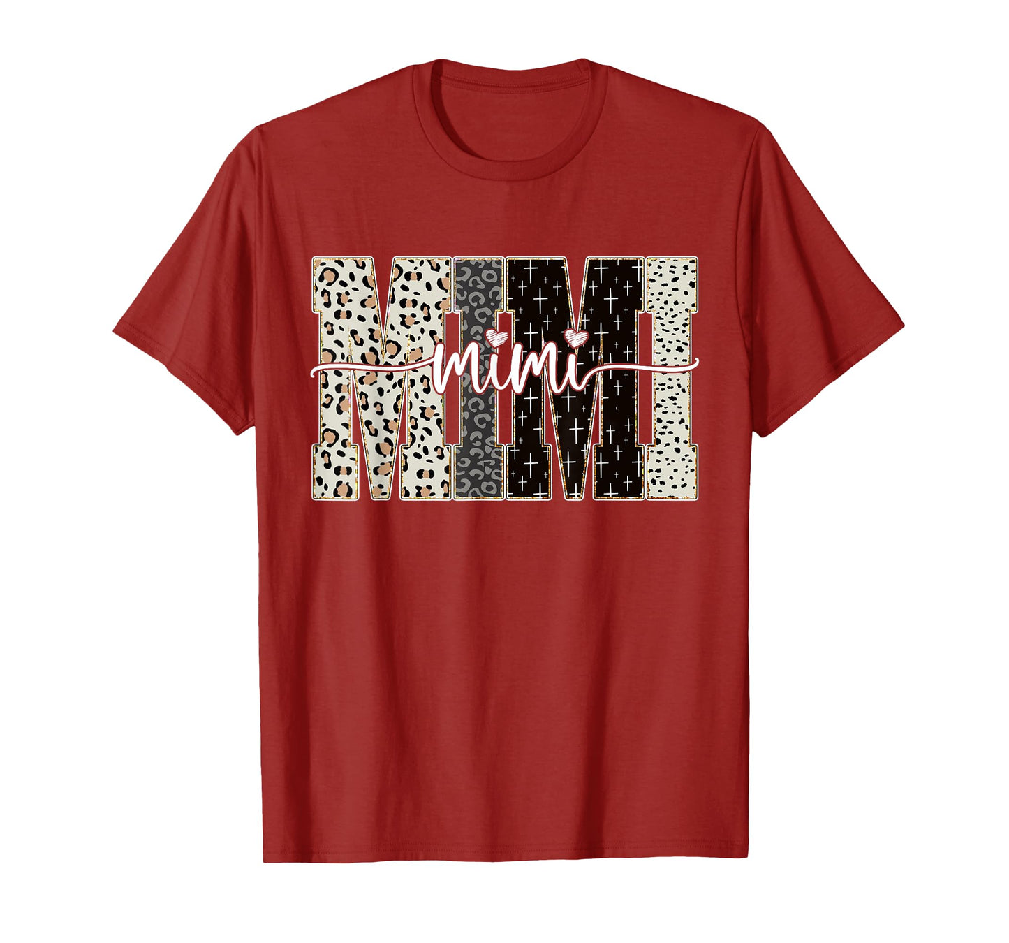 Mimi Bible Leopard Cross Faith and Love Christian Christmas T-Shirt