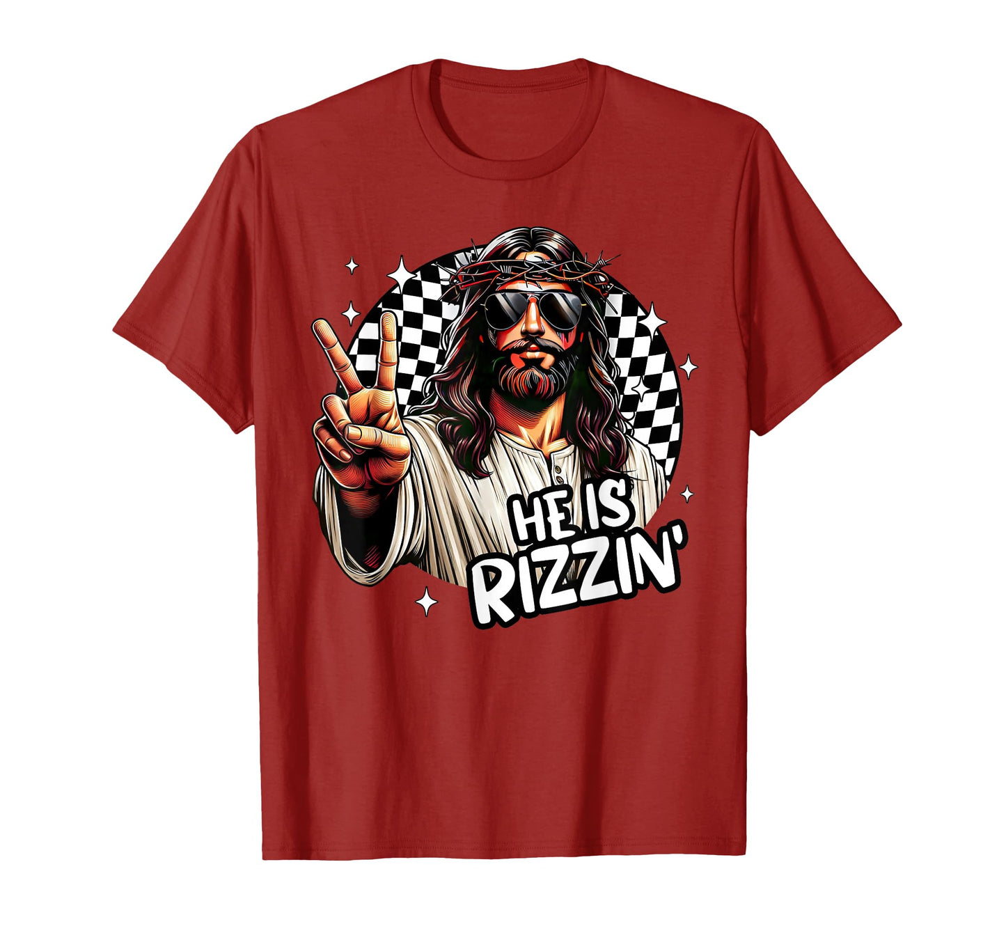 He Is Rizzin' Jesus Christian Happy Easter Hunt Eggs Funny T-Shirt