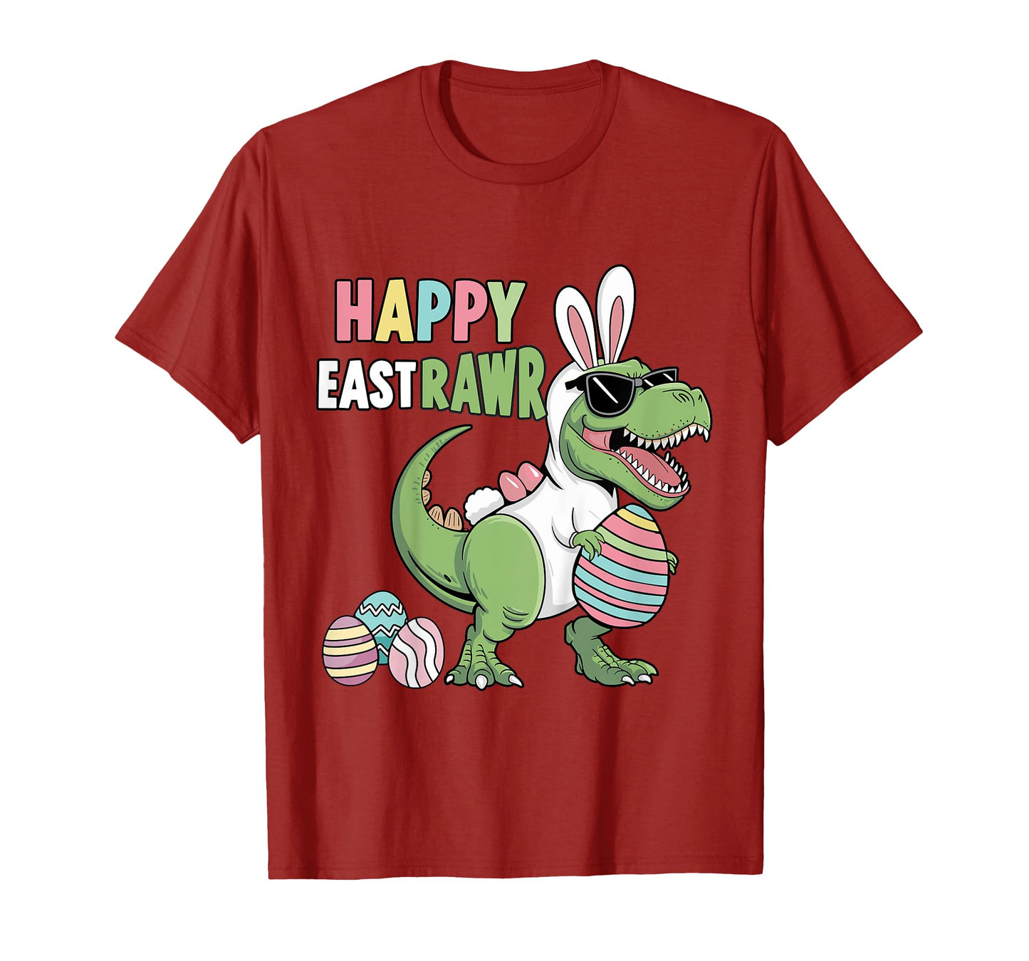 Kids Happy eastrawr with t-rex dinosaur for kids toddler easter T-Shirt