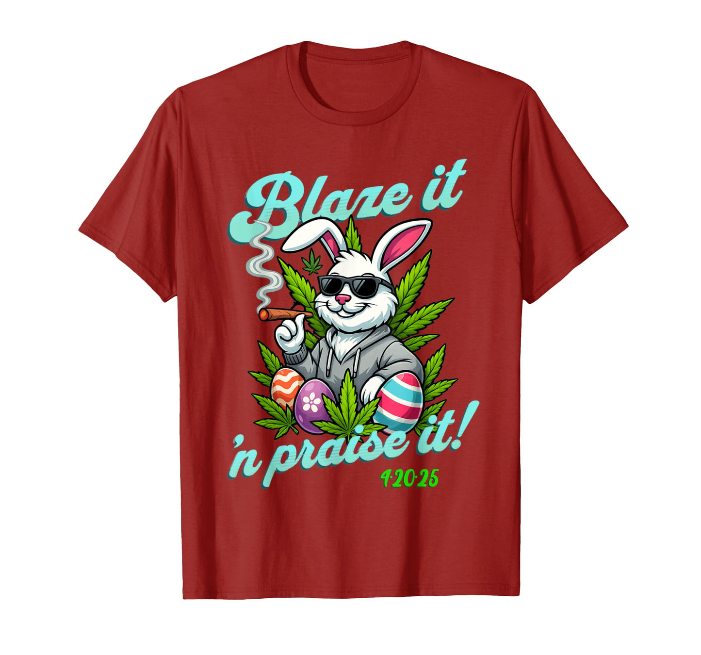 Funny Happy 420 Easter Bunny Smoking on Weedster Sunday! T-Shirt